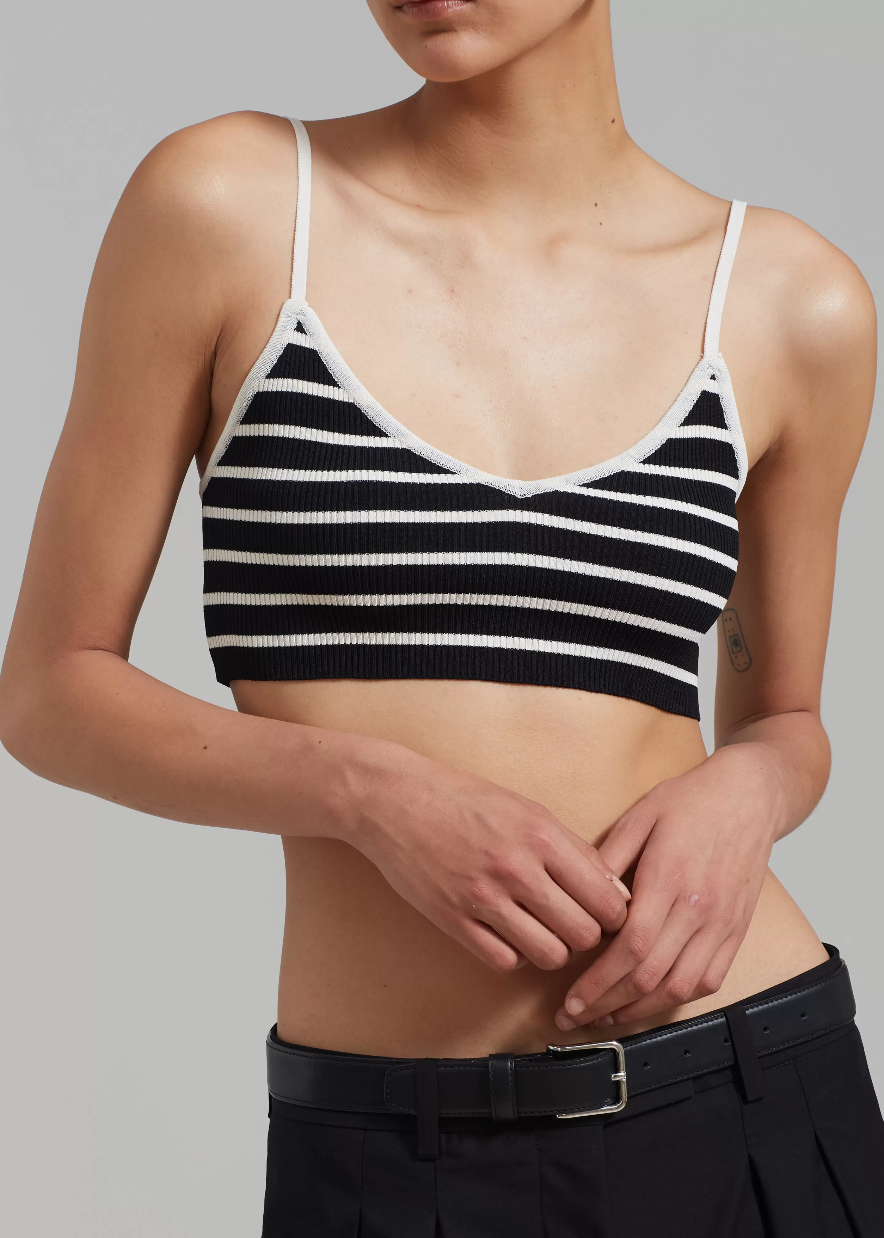 Tops | The Frankie Shop Jade Knit Bralette White Stripe