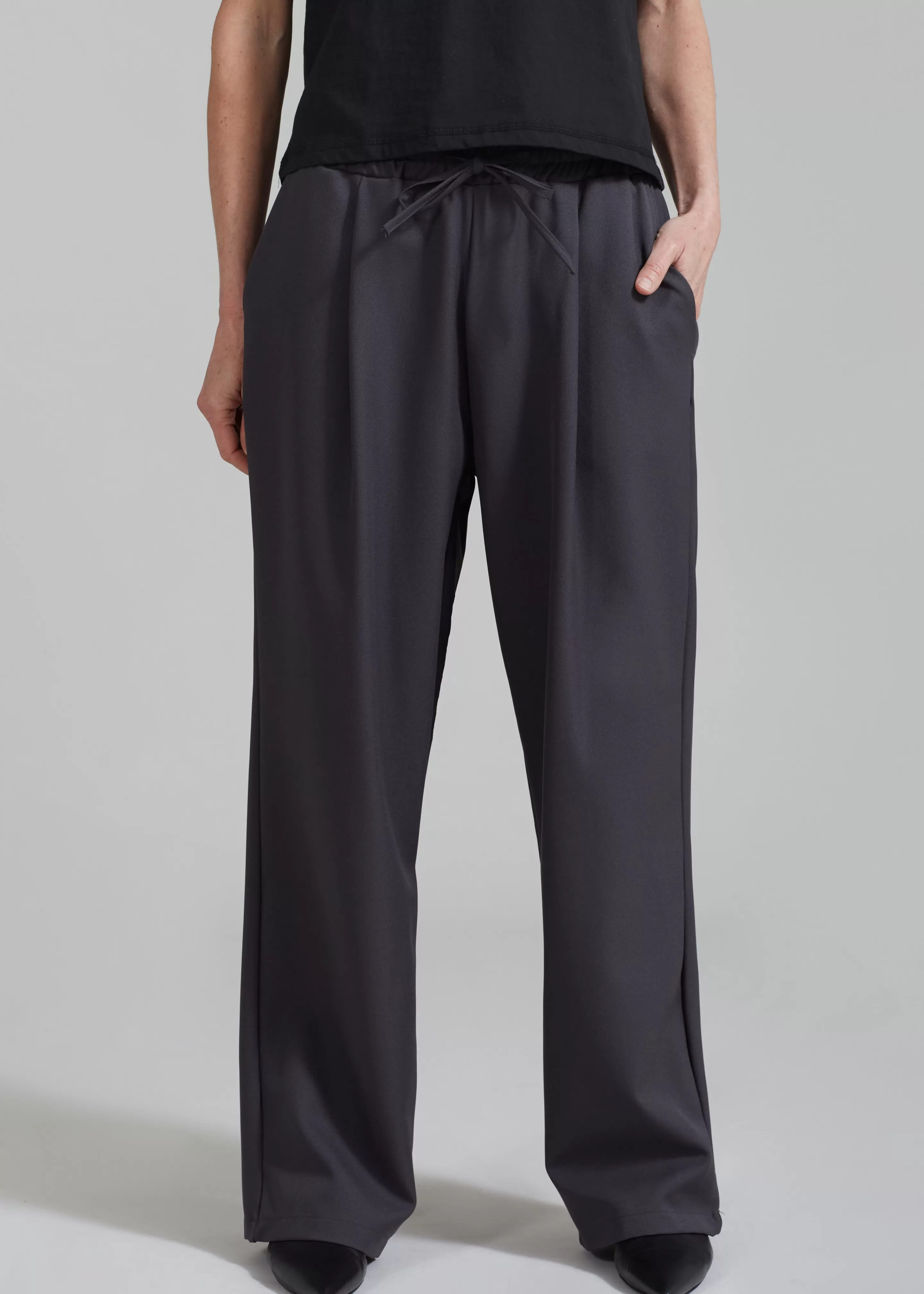 Bottoms | The Frankie Shop Janell Pants Dark Grey