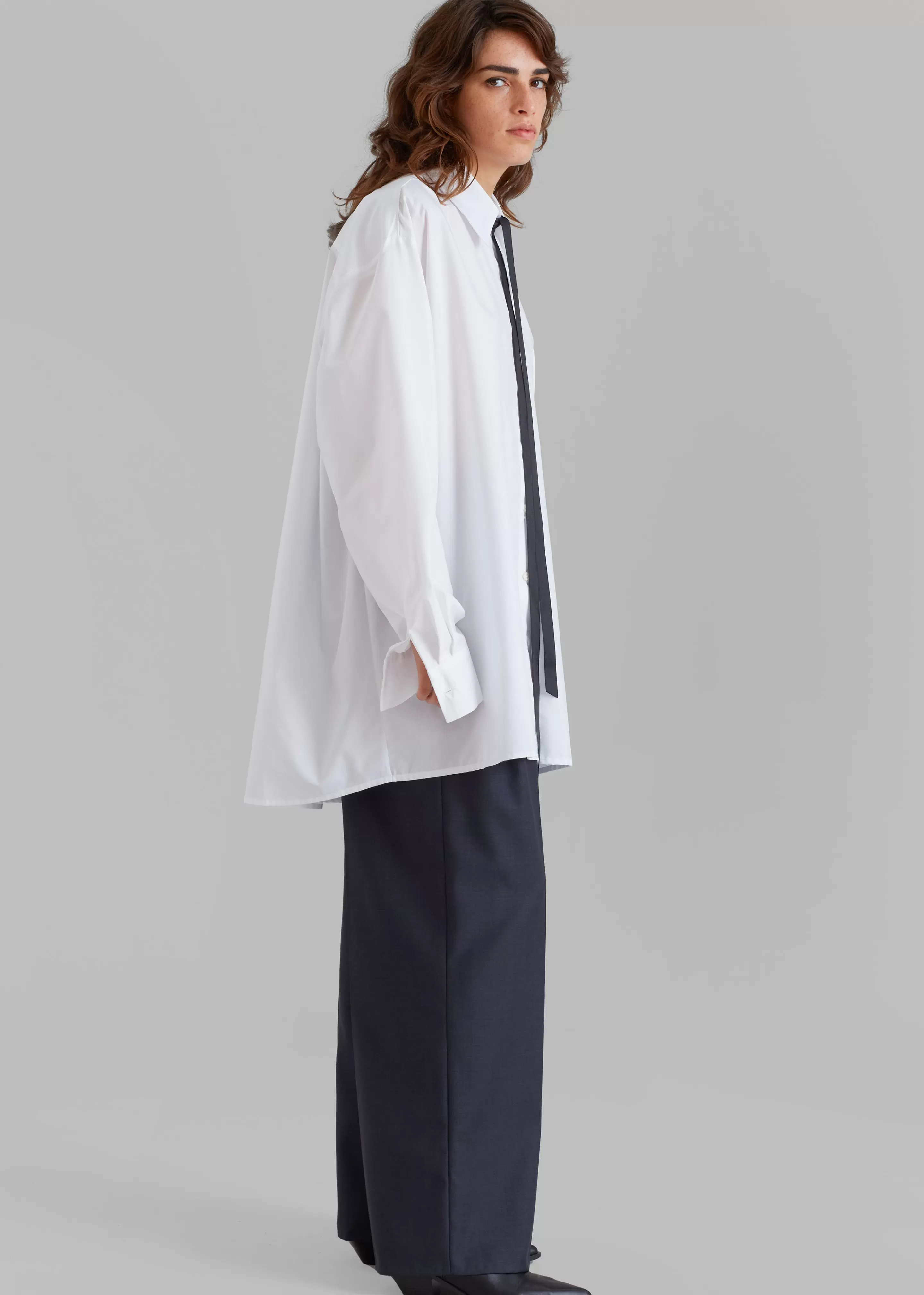 Tops | The Frankie Shop Jany Tie-Neck Shirt White