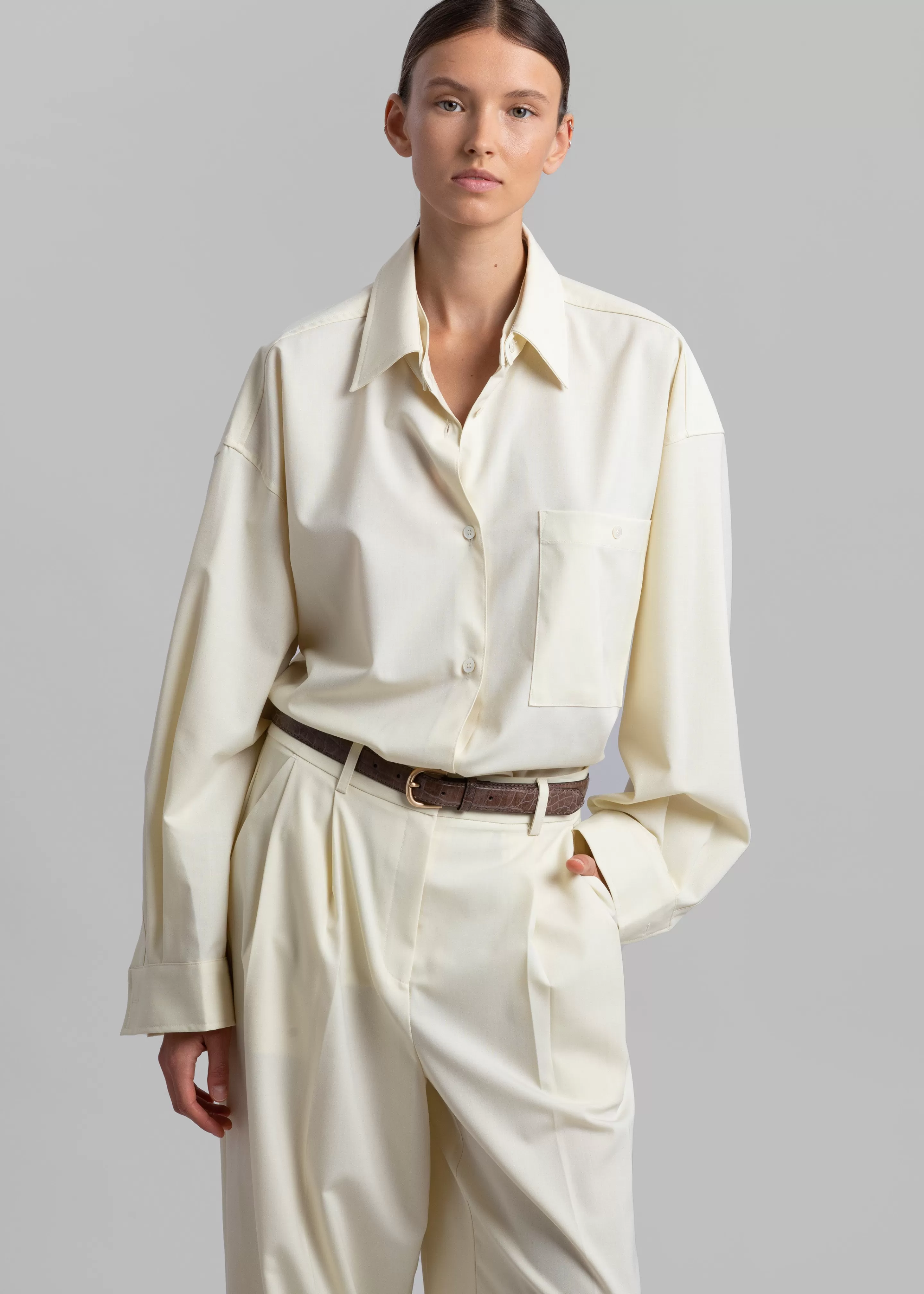 Tops | The Frankie Shop Jour Shirt Cream