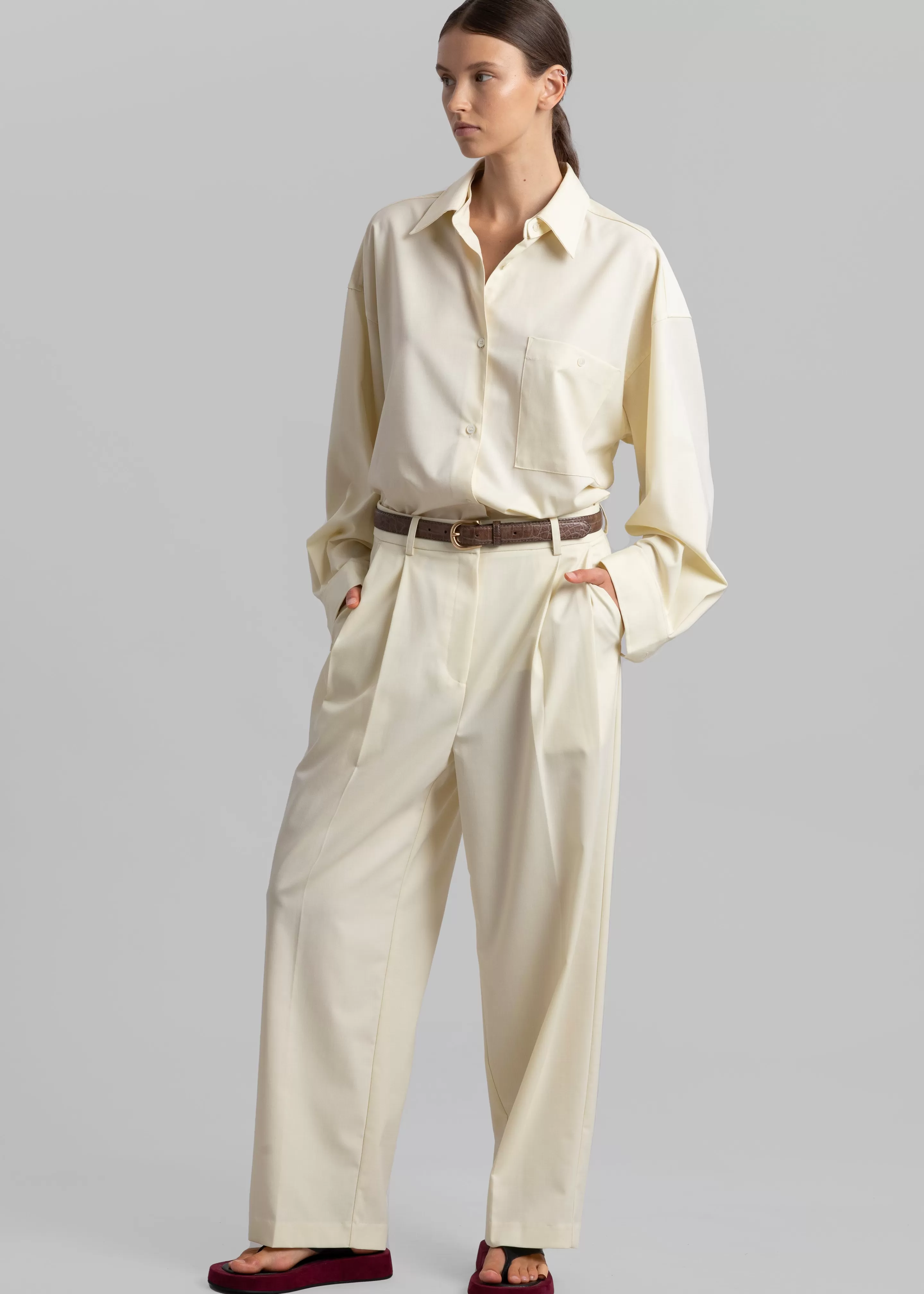 Tops | The Frankie Shop Jour Shirt Cream