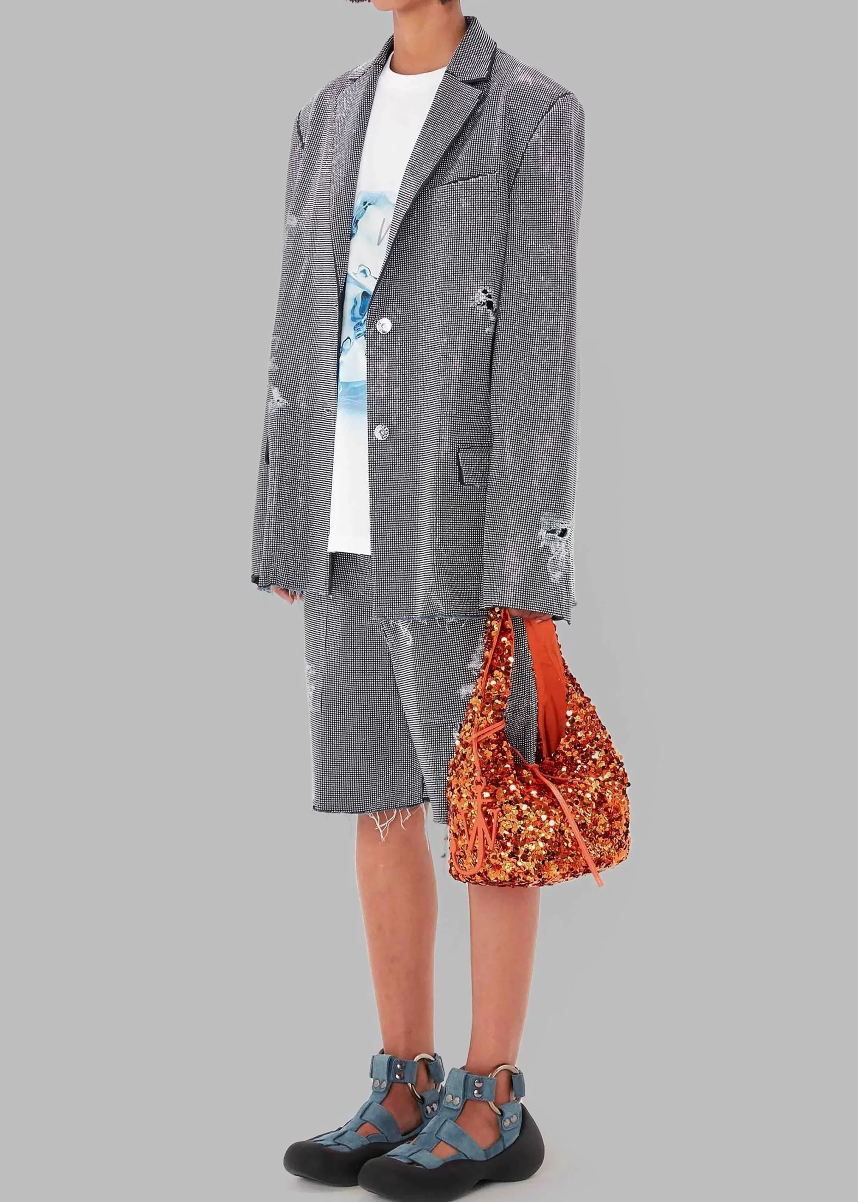 Accessories | The Frankie Shop Jw Anderson Mini Sequin Shopper Top Handle Bag Orange