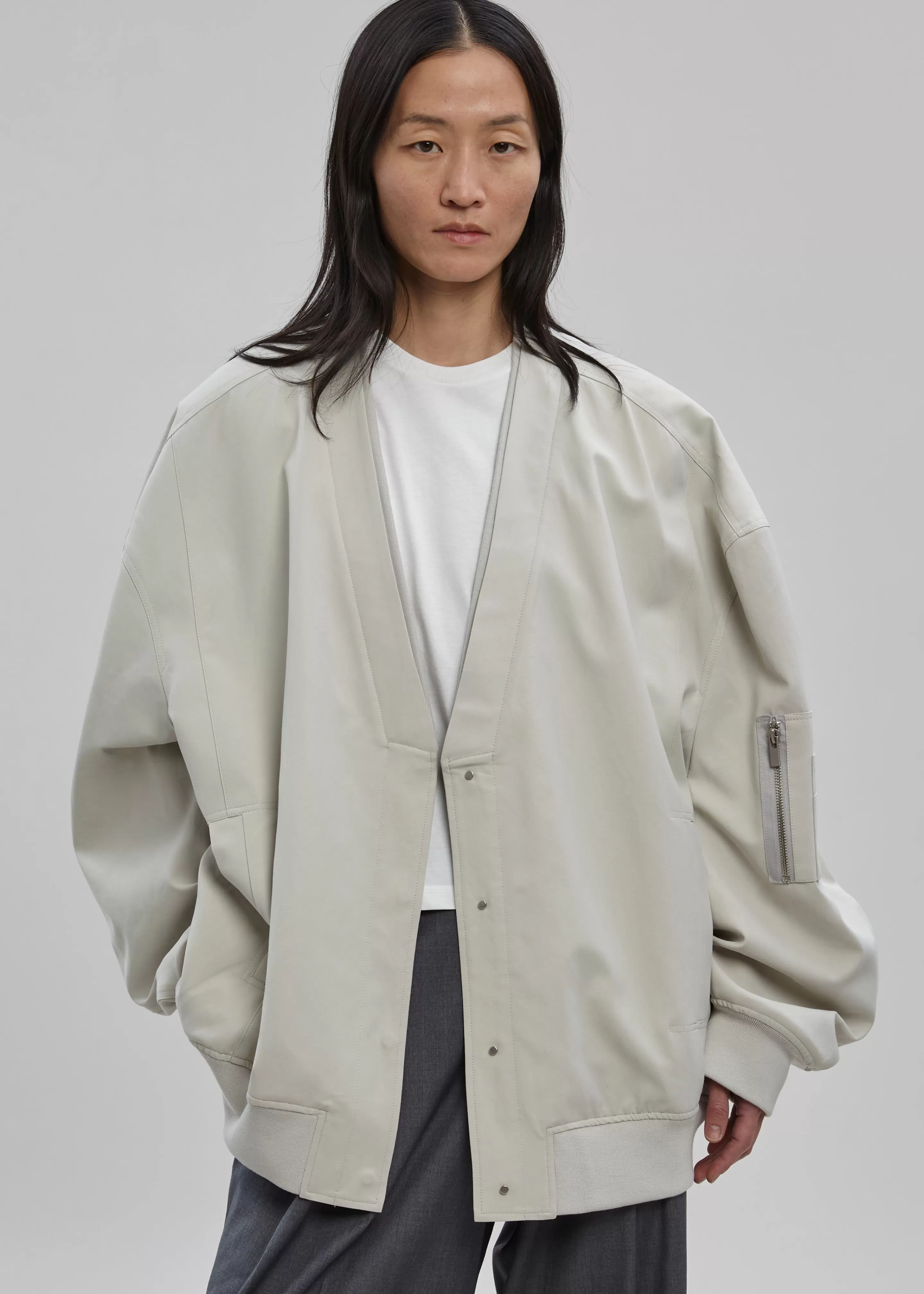 Outerwear | The Frankie Shop Kanna V-Neck Jacket Pale Khaki