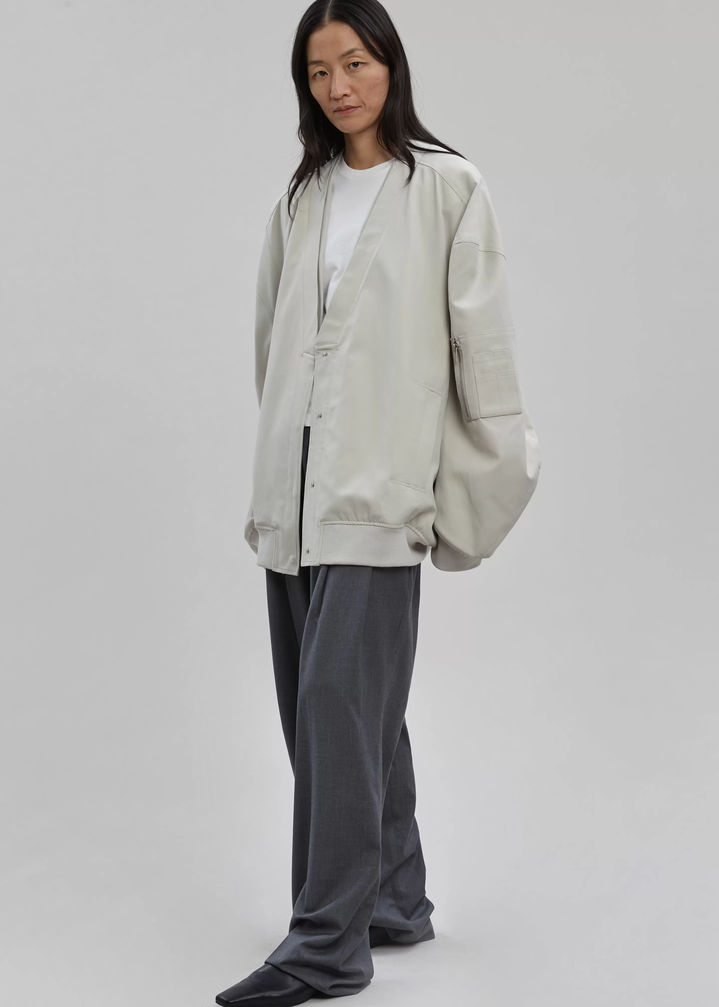 Outerwear | The Frankie Shop Kanna V-Neck Jacket Pale Khaki