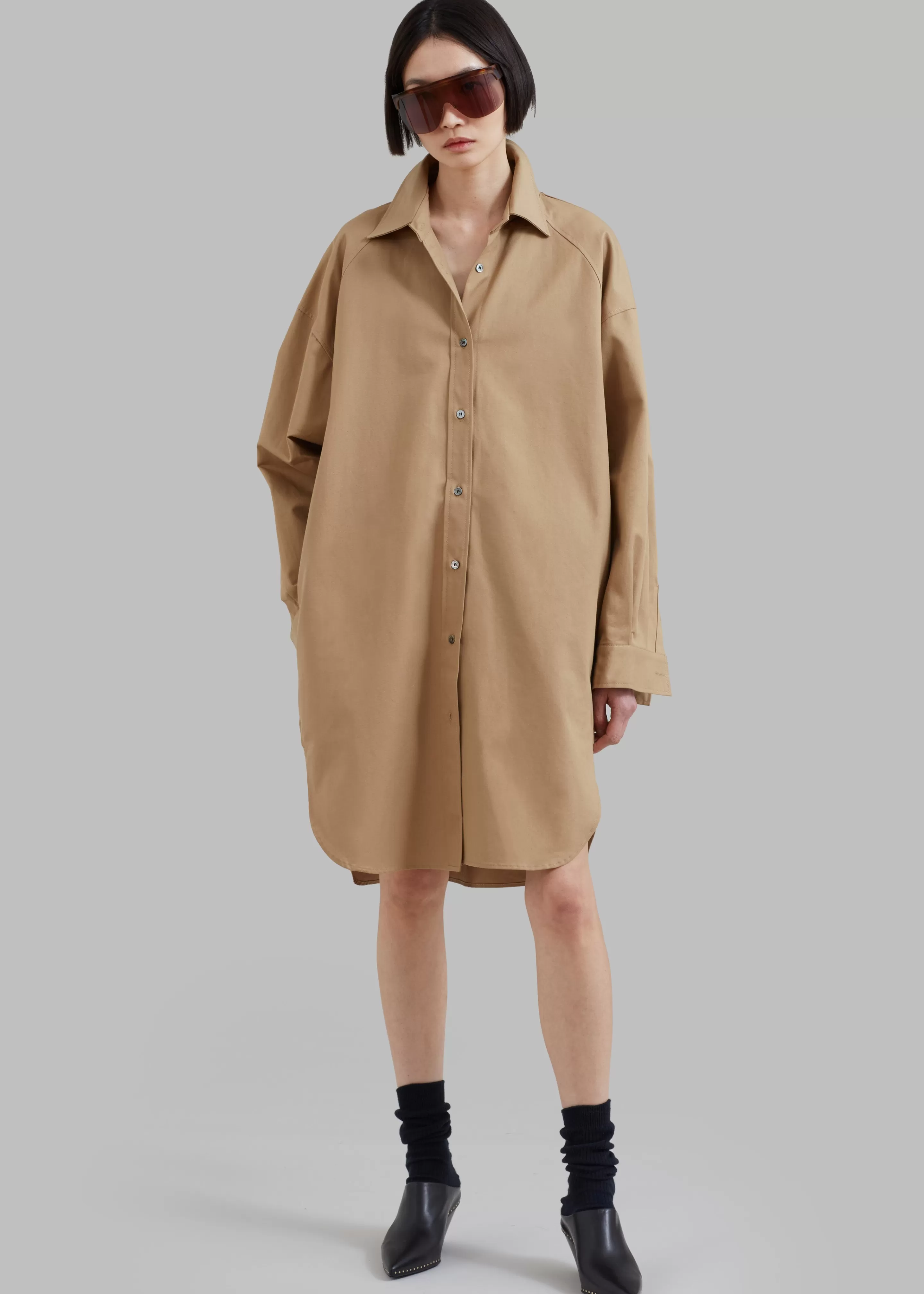 Dresses | The Frankie Shop Karole Shirt Dress Tan