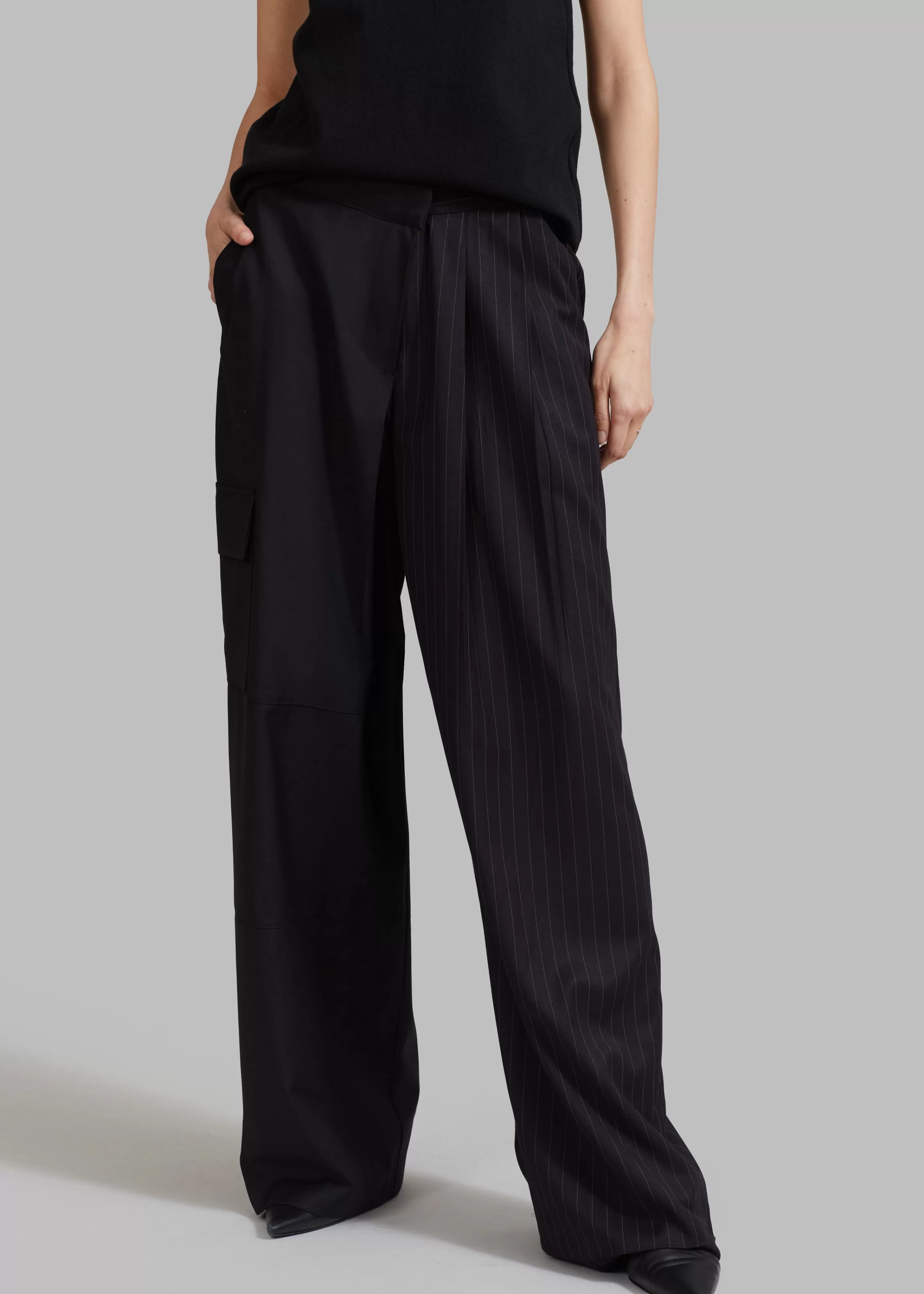 Bottoms | The Frankie Shop Karsyn Contrast Pinstripe Pants Black