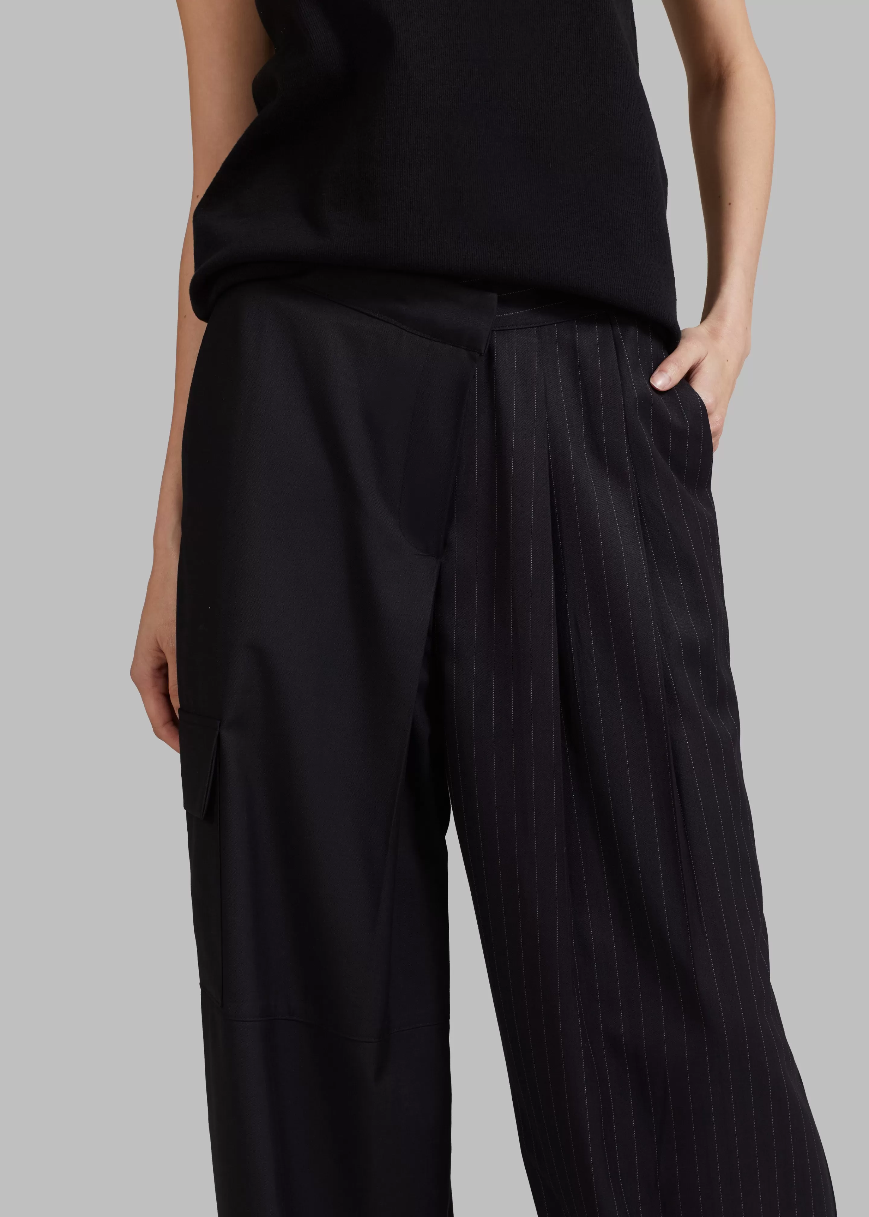 Bottoms | The Frankie Shop Karsyn Contrast Pinstripe Pants Black