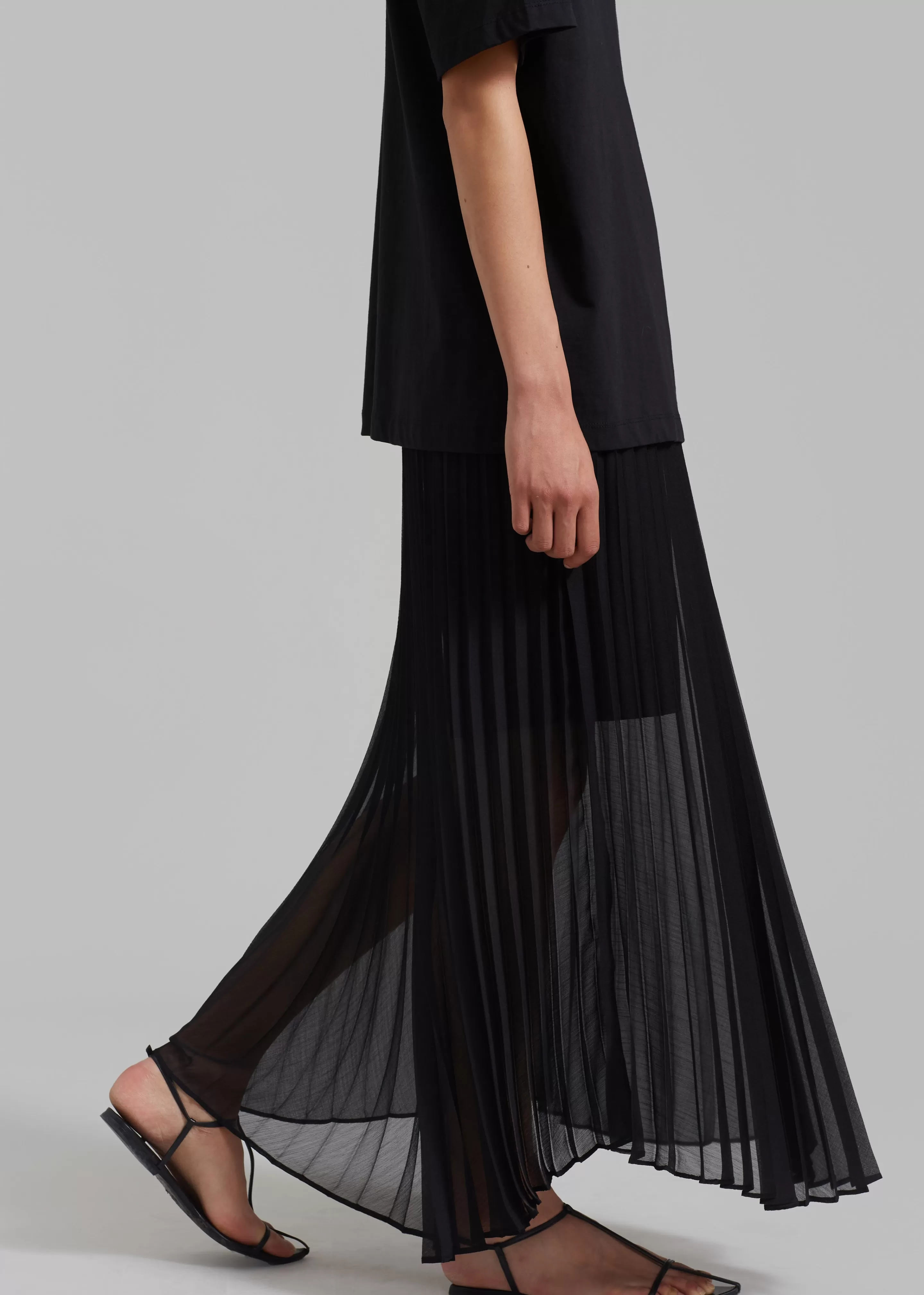 Bottoms | The Frankie Shop Kaya Pleated Maxi Skirt Black