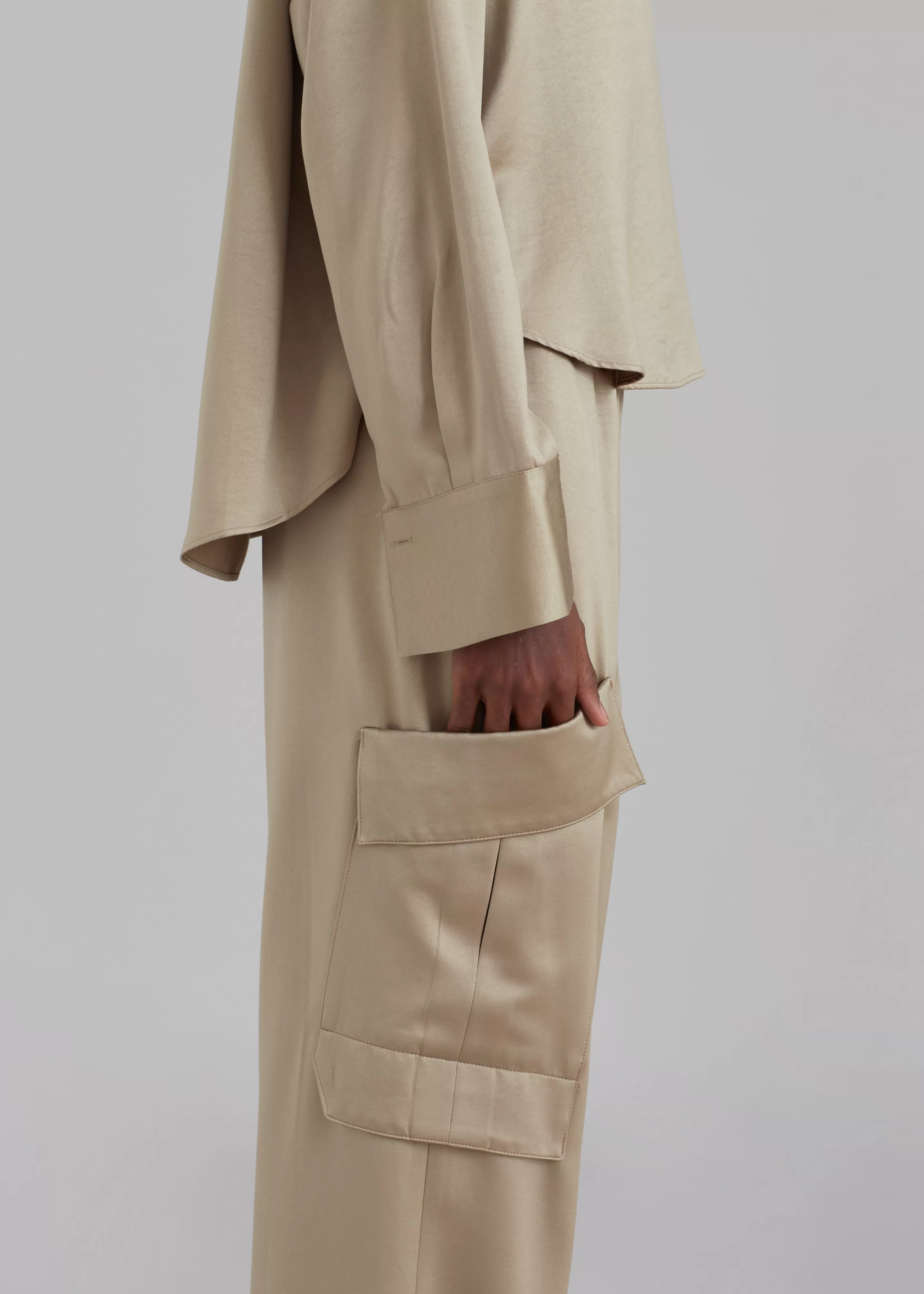 Bottoms | The Frankie Shop Kemp Silky Cargo Pants Bronze