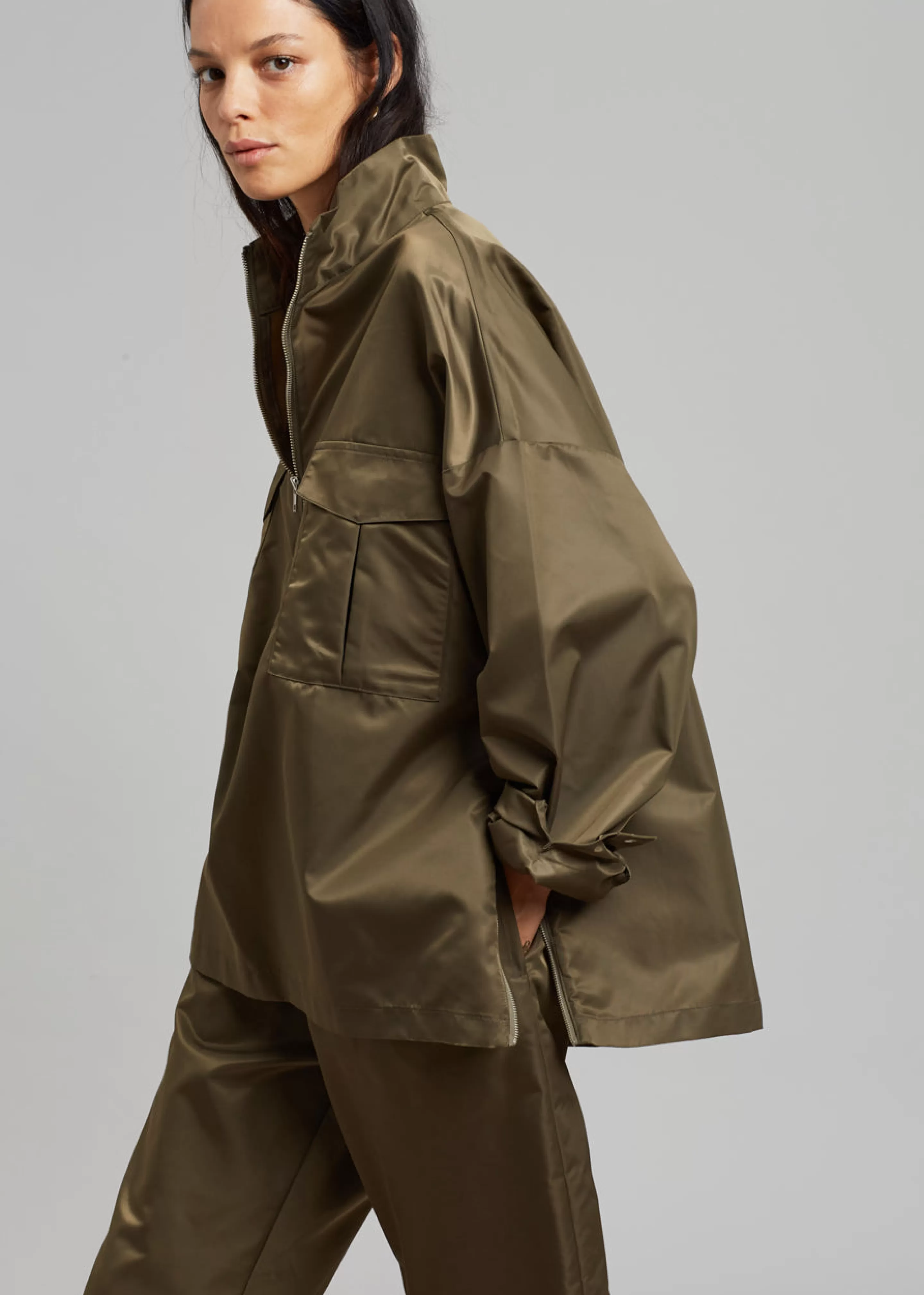 Outerwear | The Frankie Shop Kevin Anorak Jacket Khaki Brown