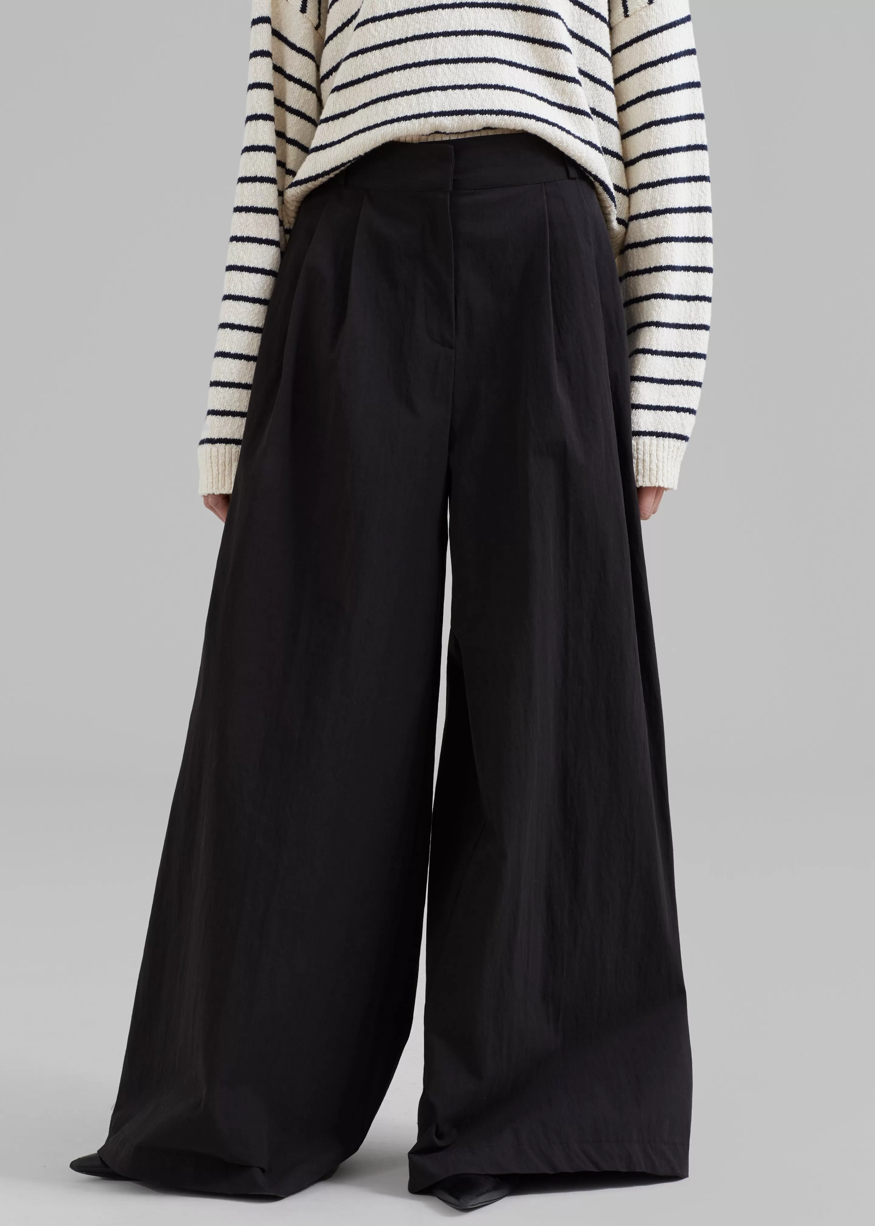 Bottoms | The Frankie Shop Kiel Wide Pants Black