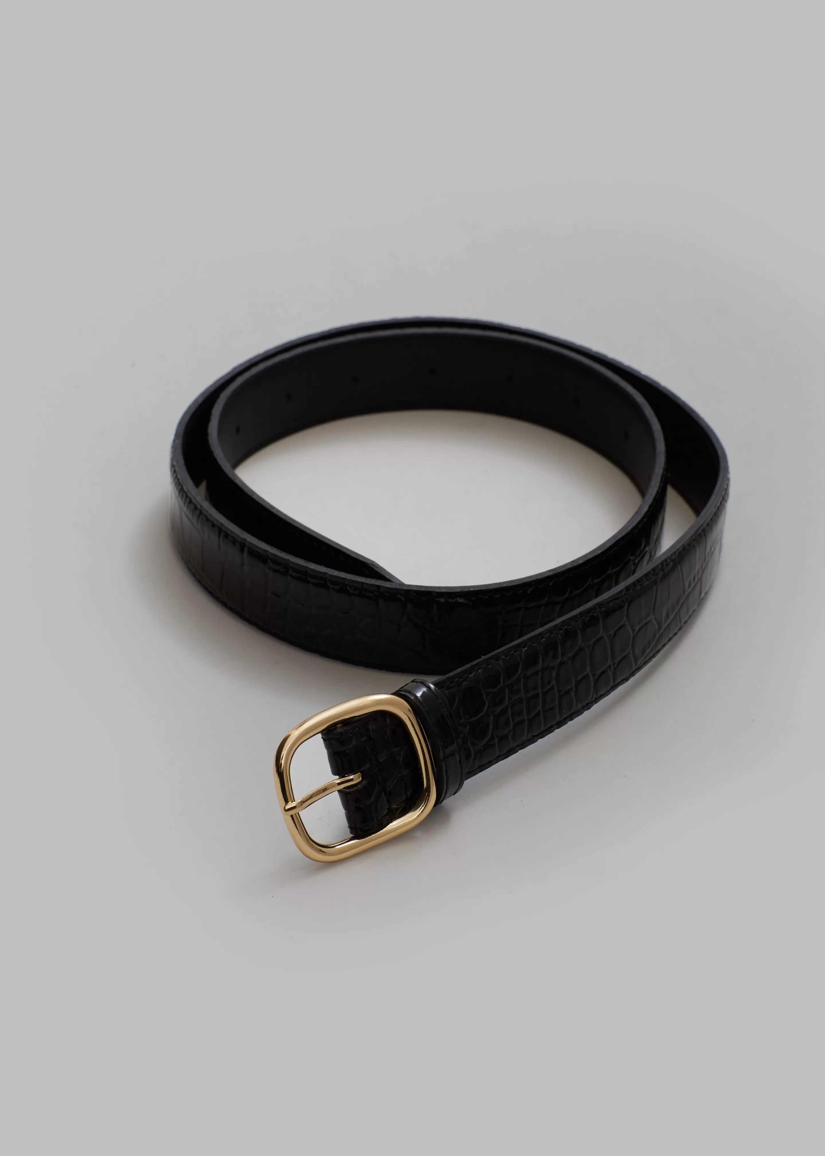 Accessories | The Frankie Shop Kyron Croc-Effect Belt Black