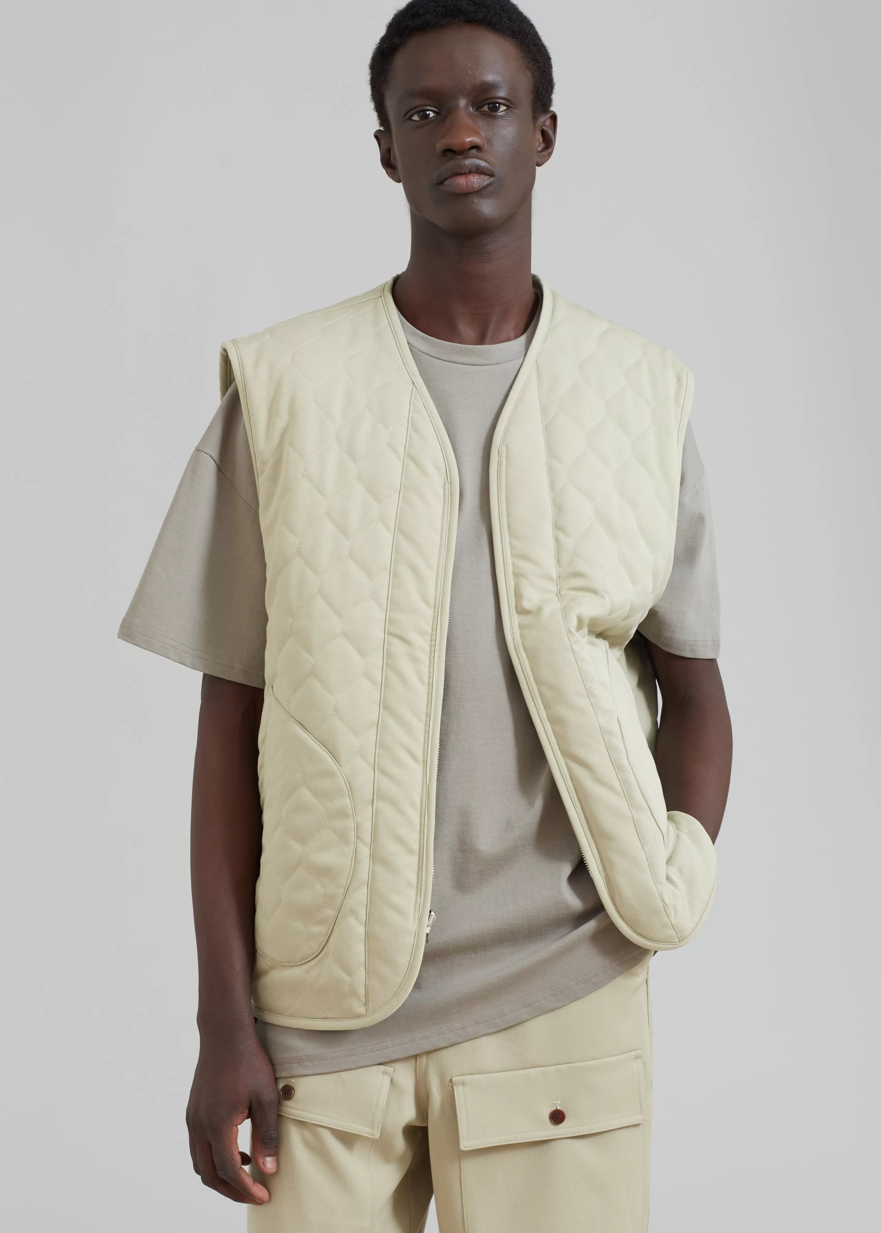 Outerwear | The Frankie Shop Lant Reversible Vest Slate Green