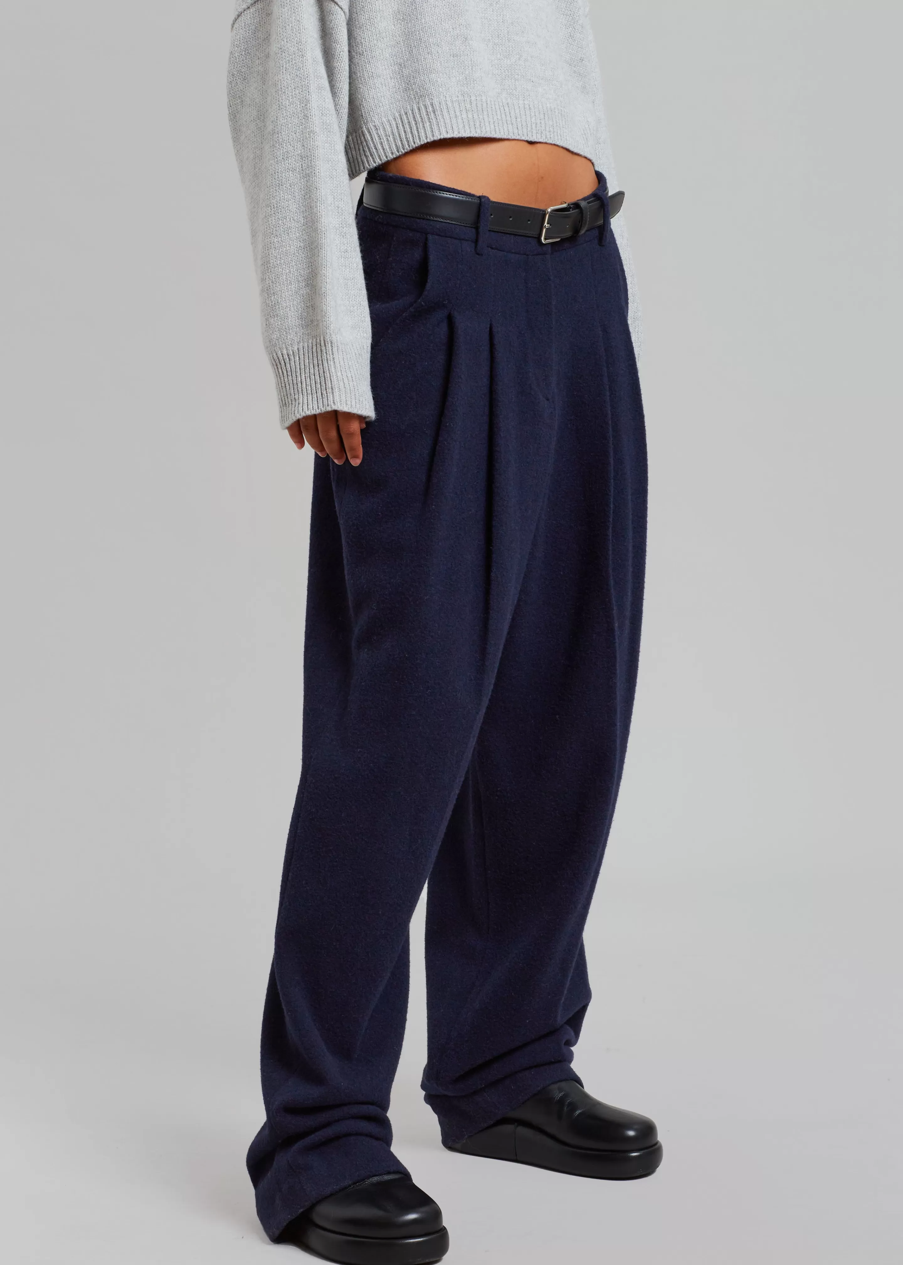 Bottoms | The Frankie Shop Layton Wool Suit Pants Navy