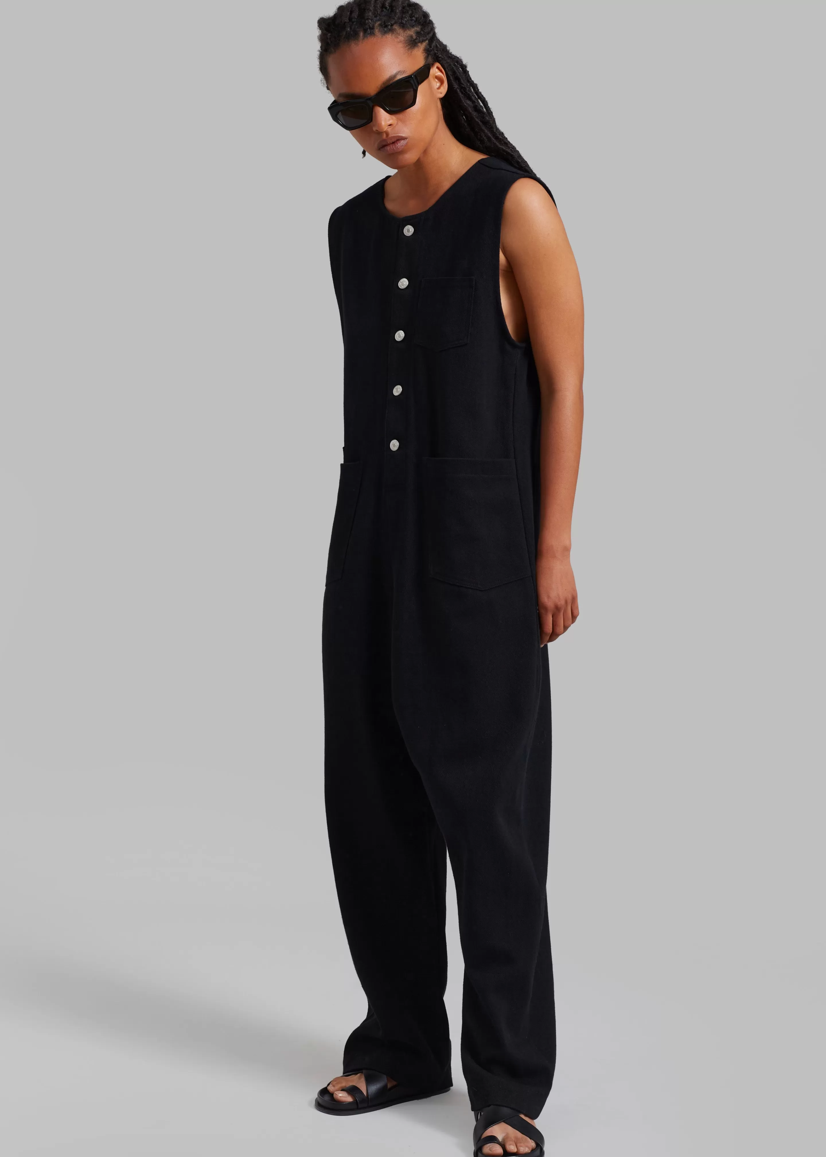 Jumpsuits | The Frankie Shop Liv Denim Jumpsuit Black