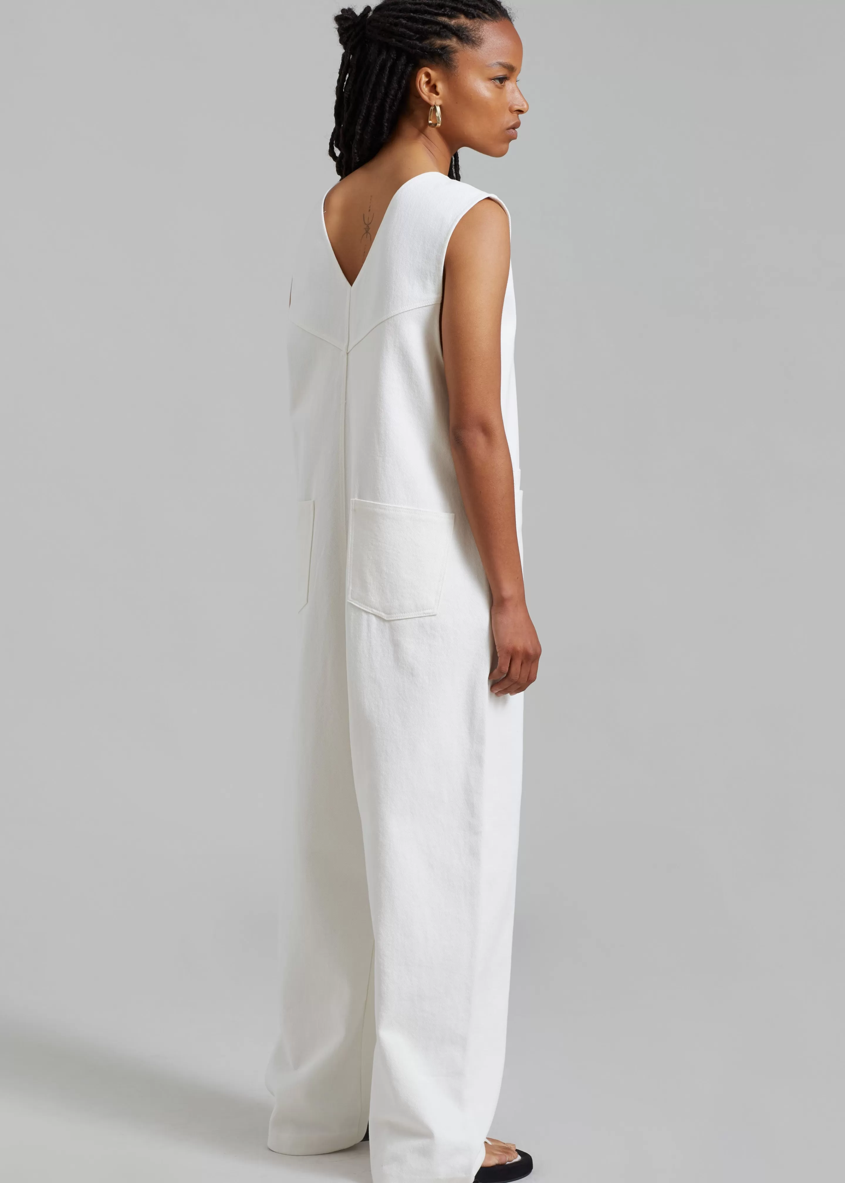 Jumpsuits | The Frankie Shop Liv Denim Jumpsuit White