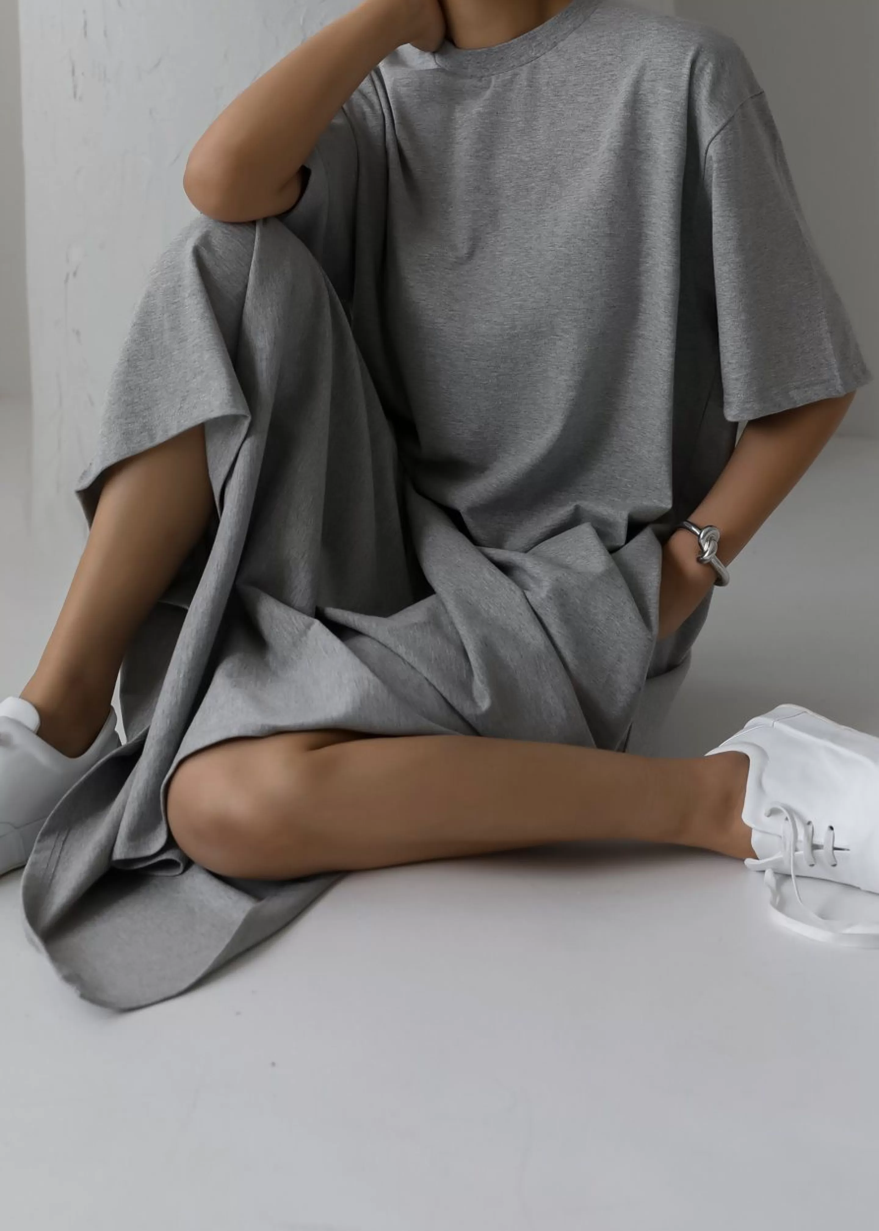 Dresses | The Frankie Shop Lou Oversized Tee Dress Heather Grey