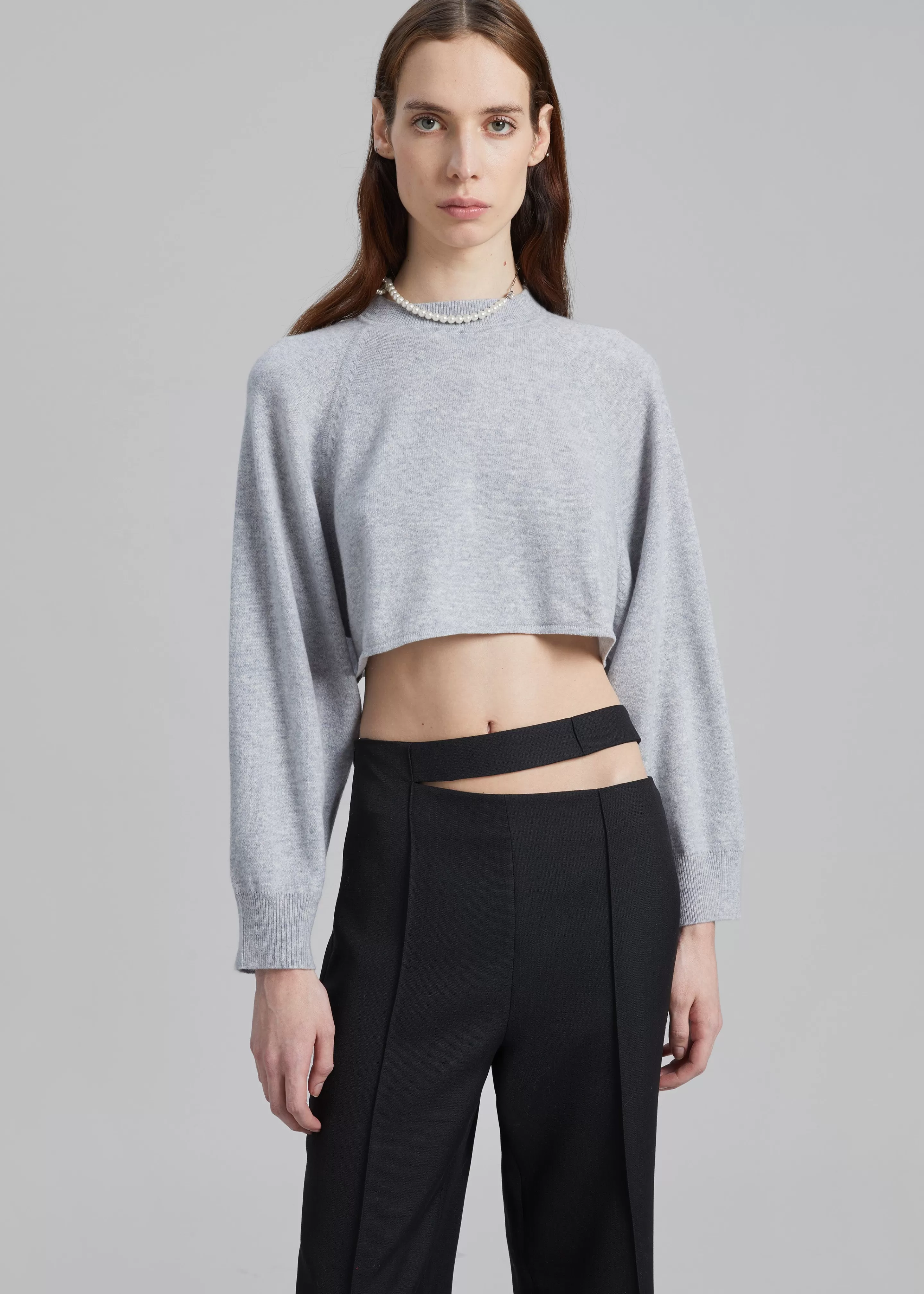 Knitwear | The Frankie Shop Loulou Studio Bocas Cashmere Sweater Grey Melange