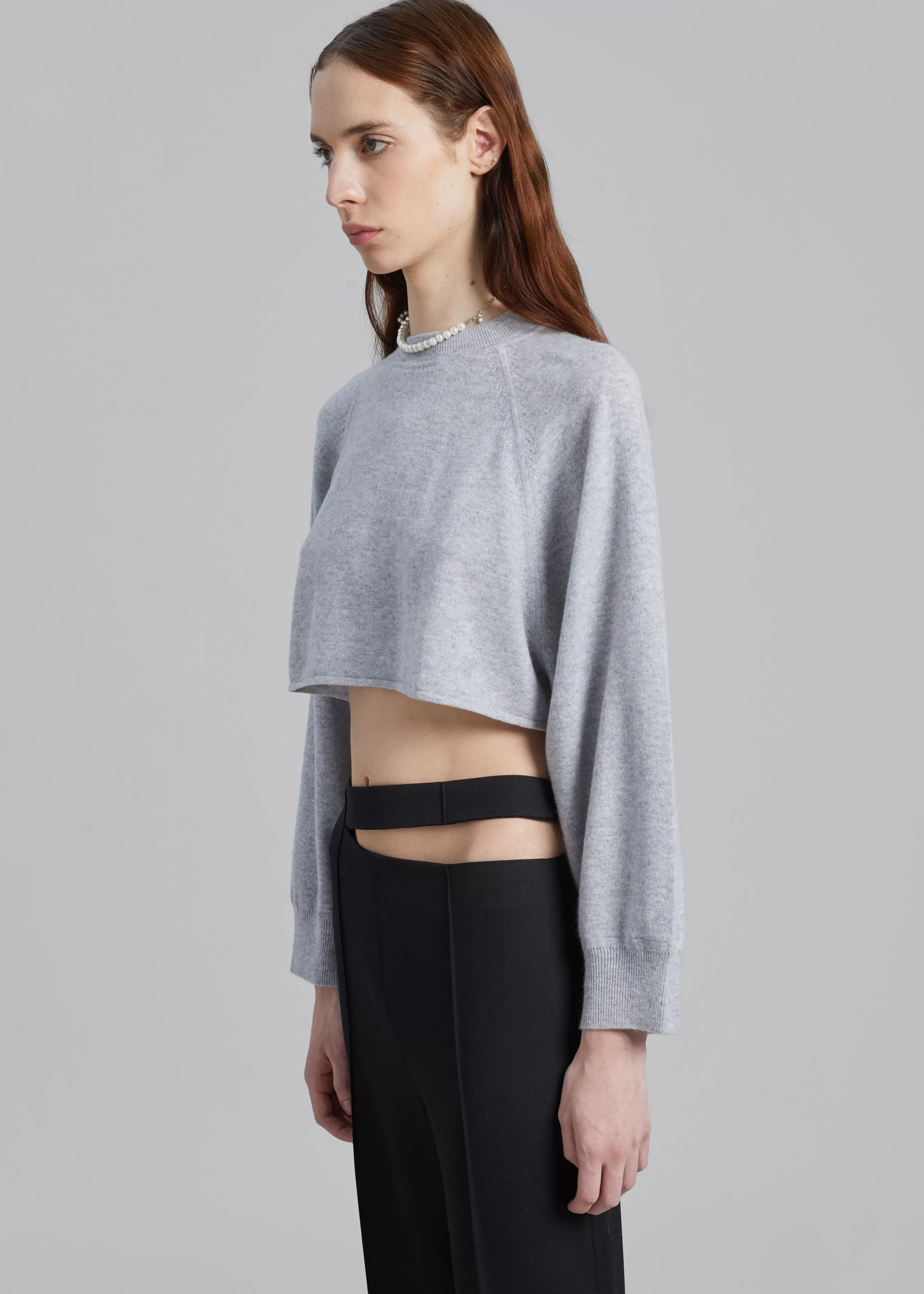 Knitwear | The Frankie Shop Loulou Studio Bocas Cashmere Sweater Grey Melange