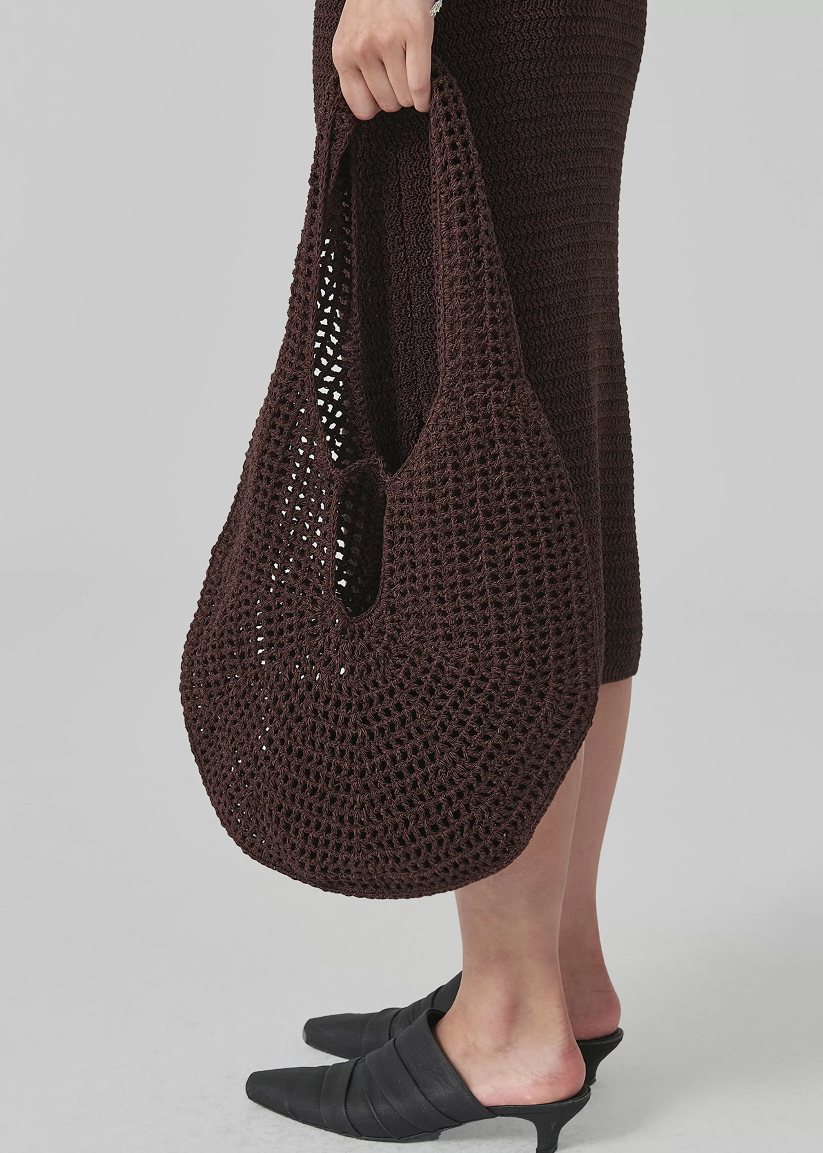 Accessories | The Frankie Shop Low Classic Crochet Hobo Bag Brown