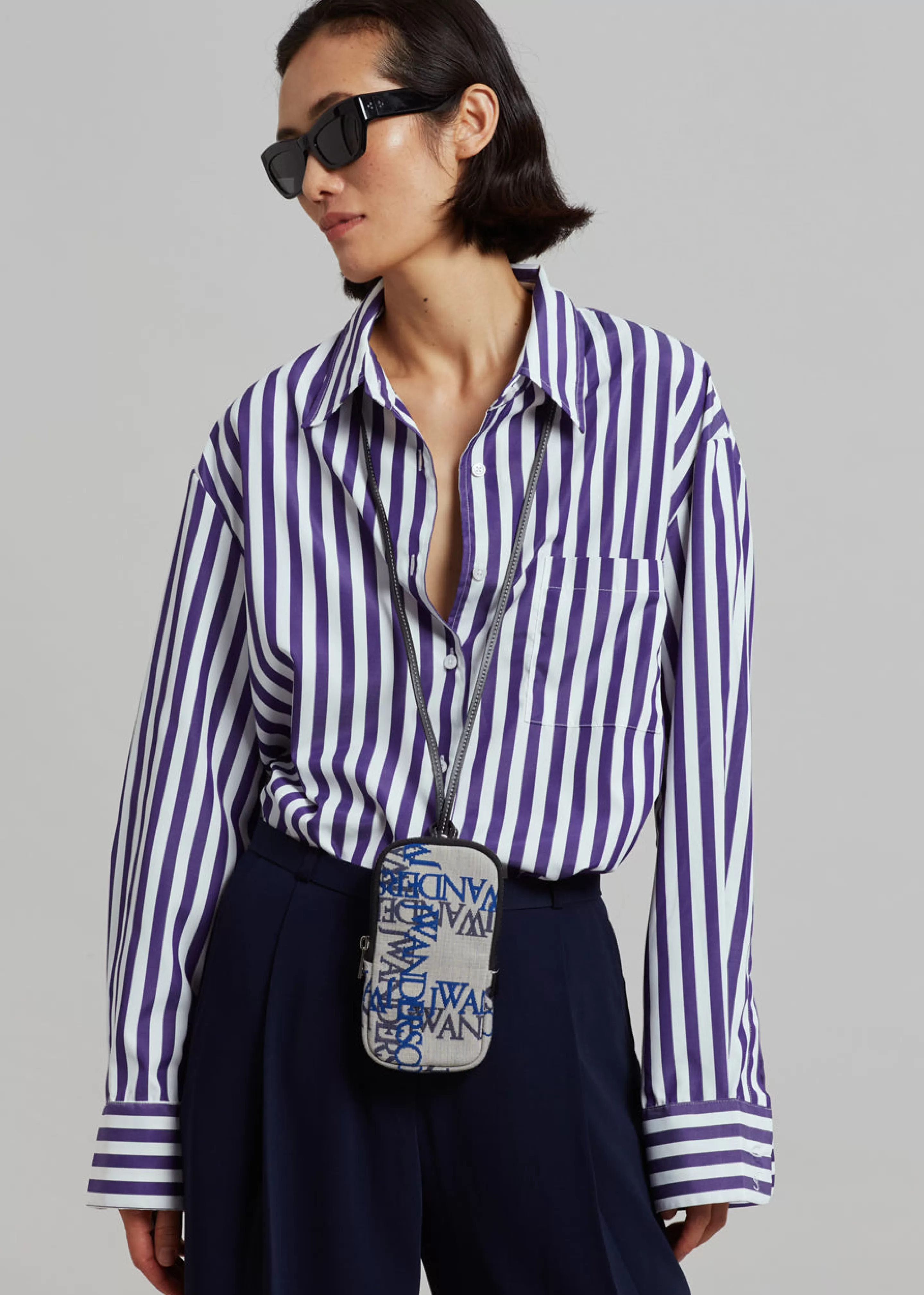 Tops | The Frankie Shop Lui Stripe Shirt Deep Blue