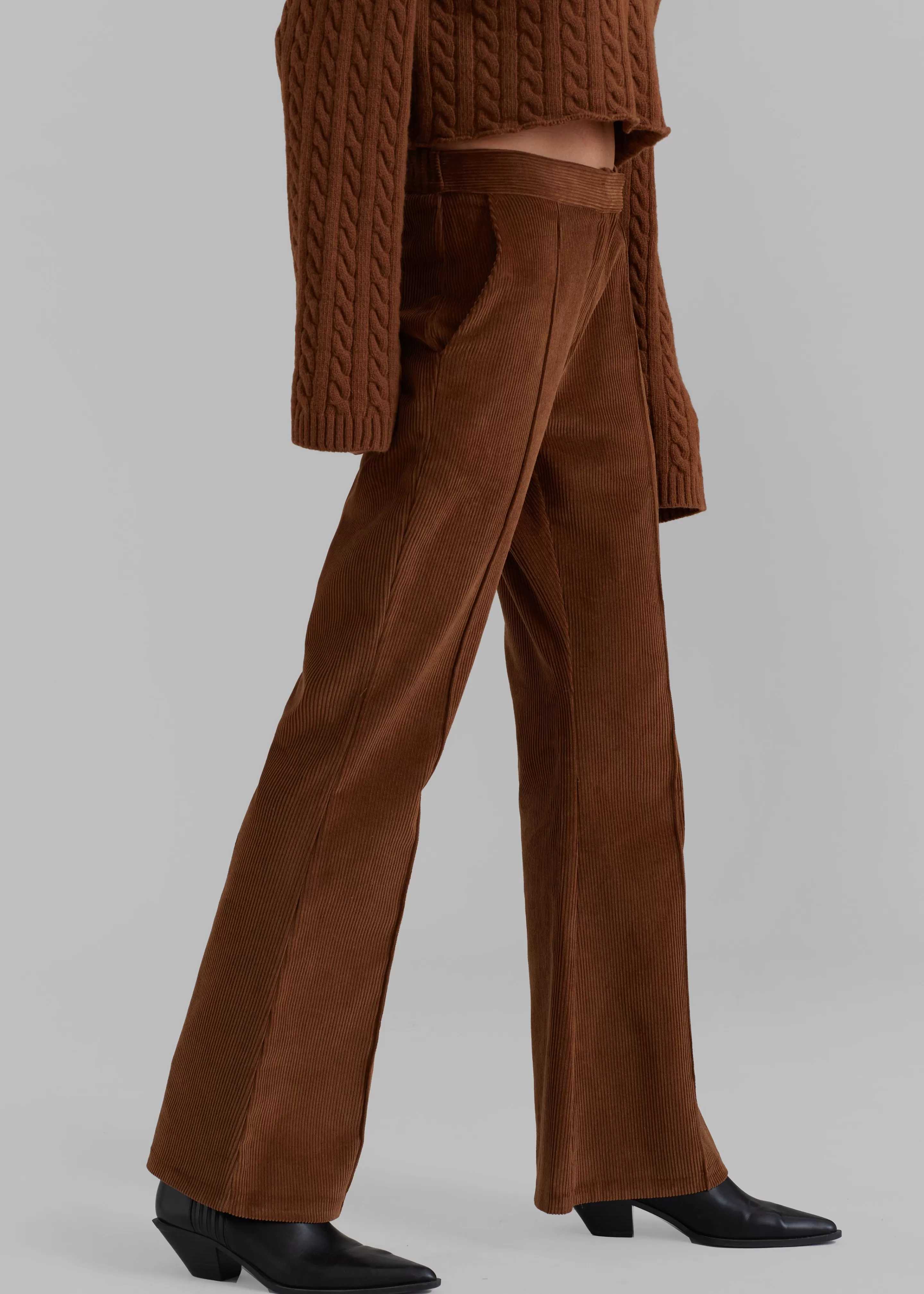 Bottoms | The Frankie Shop Lydian Corduroy Flare Pants Brown