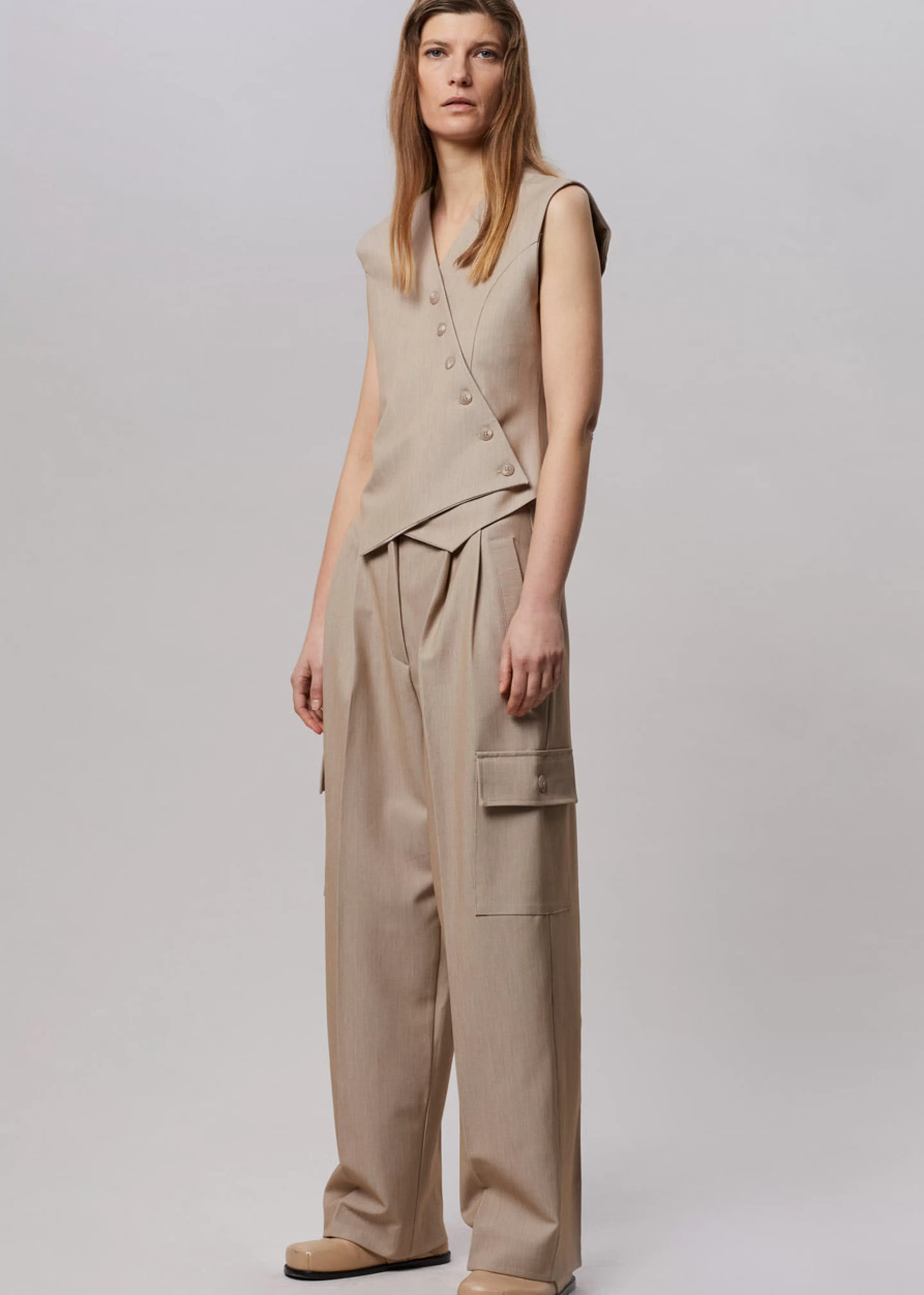 Bottoms | The Frankie Shop Maesa Cargo Pants Taupe Melange