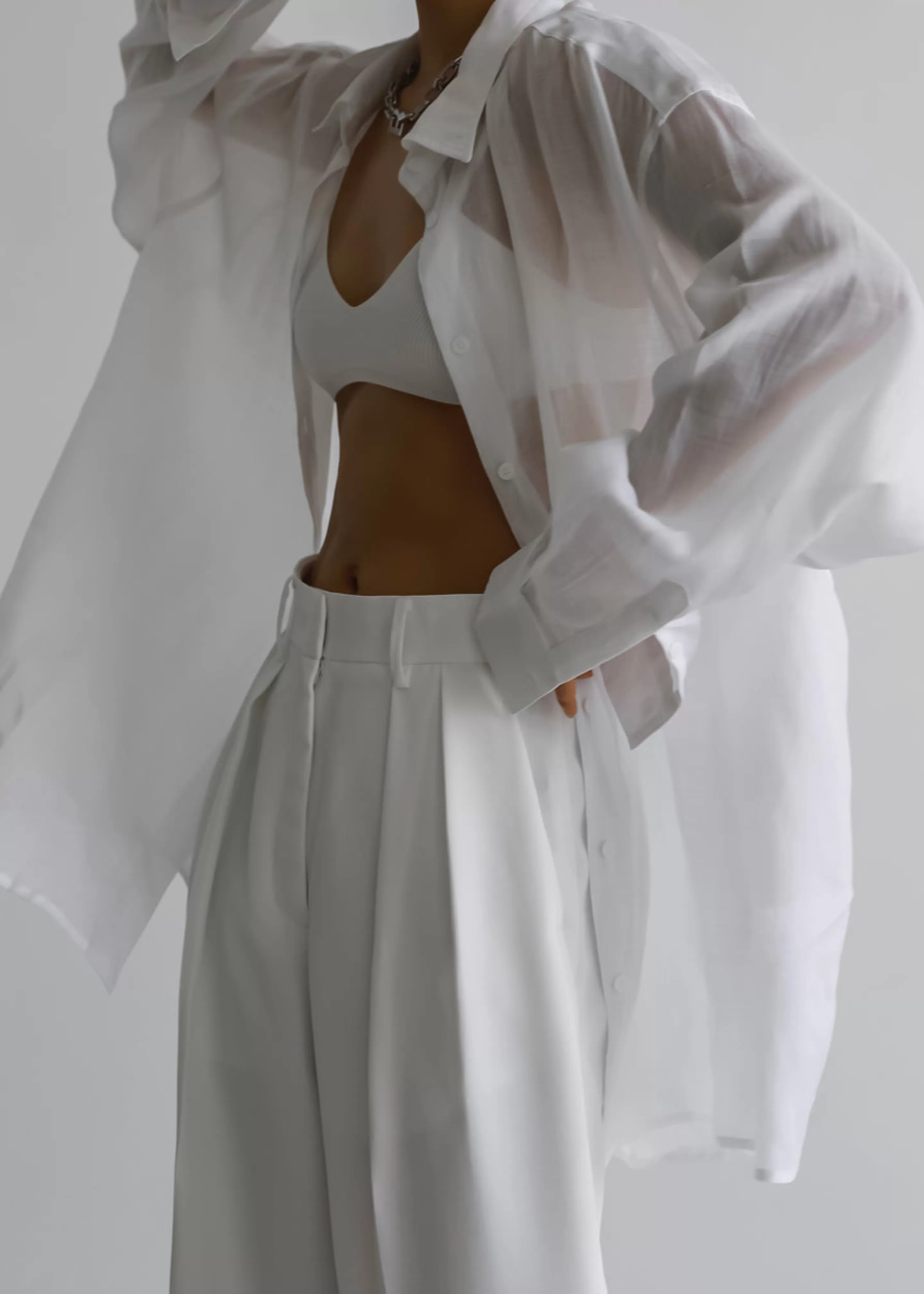 Tops | The Frankie Shop Marlow Oversized Linen Shirt White