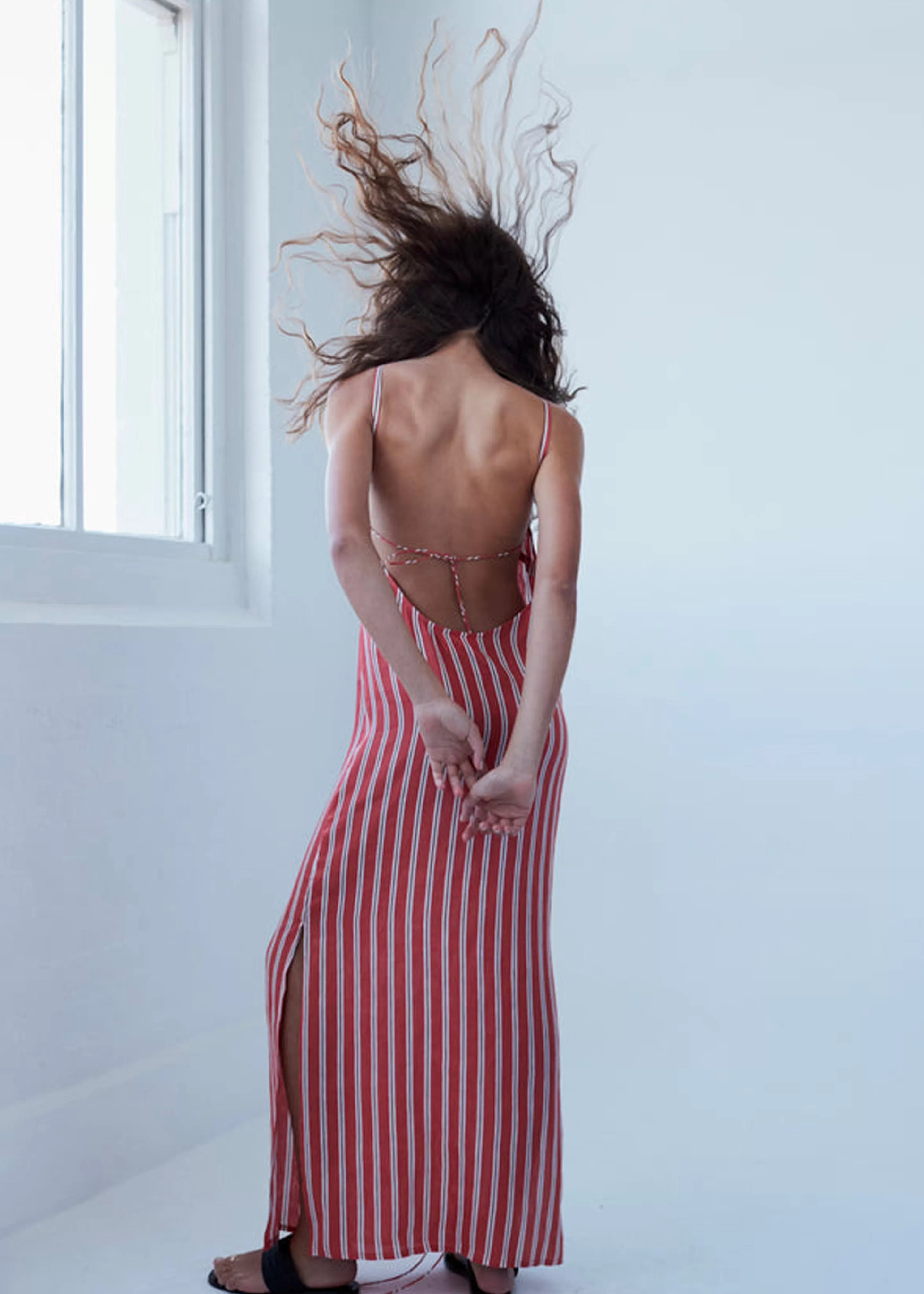 Dresses | The Frankie Shop Matin Isola Open Back Dress Red Stripe