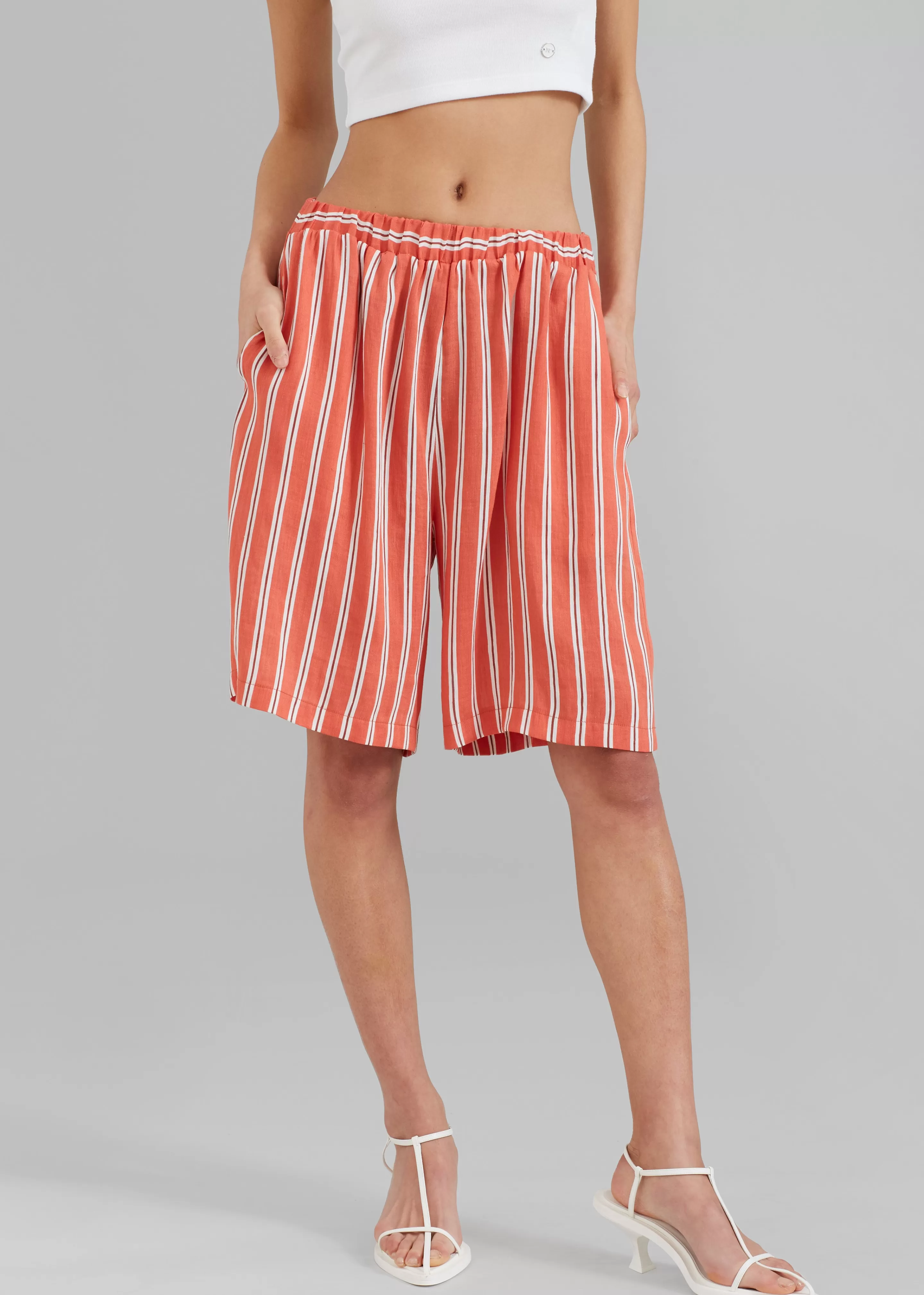 Bottoms | The Frankie Shop Matin Isola Pull On Short Red Stripe