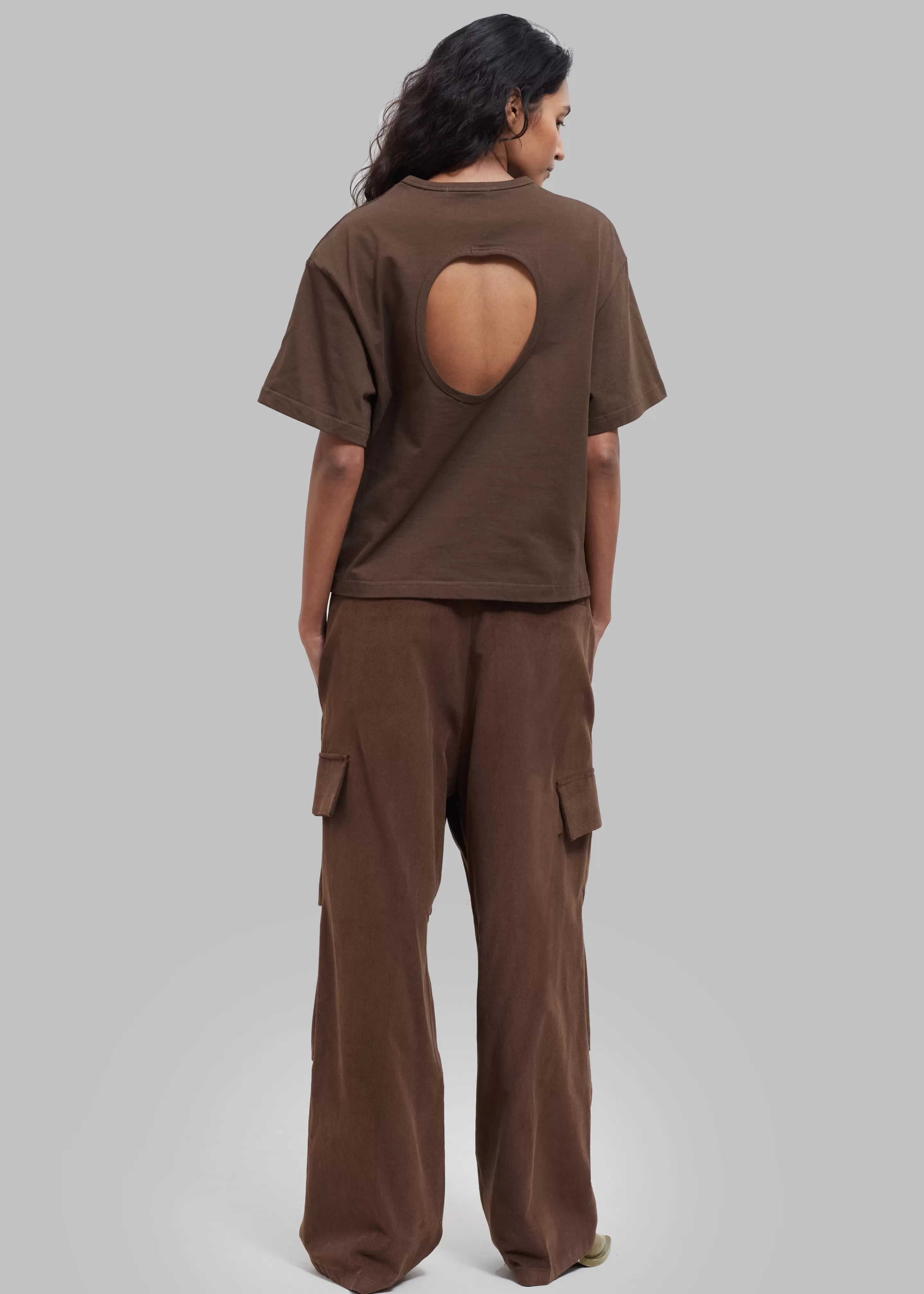 Tops | The Frankie Shop Matteau Circle Back Tee Cacao