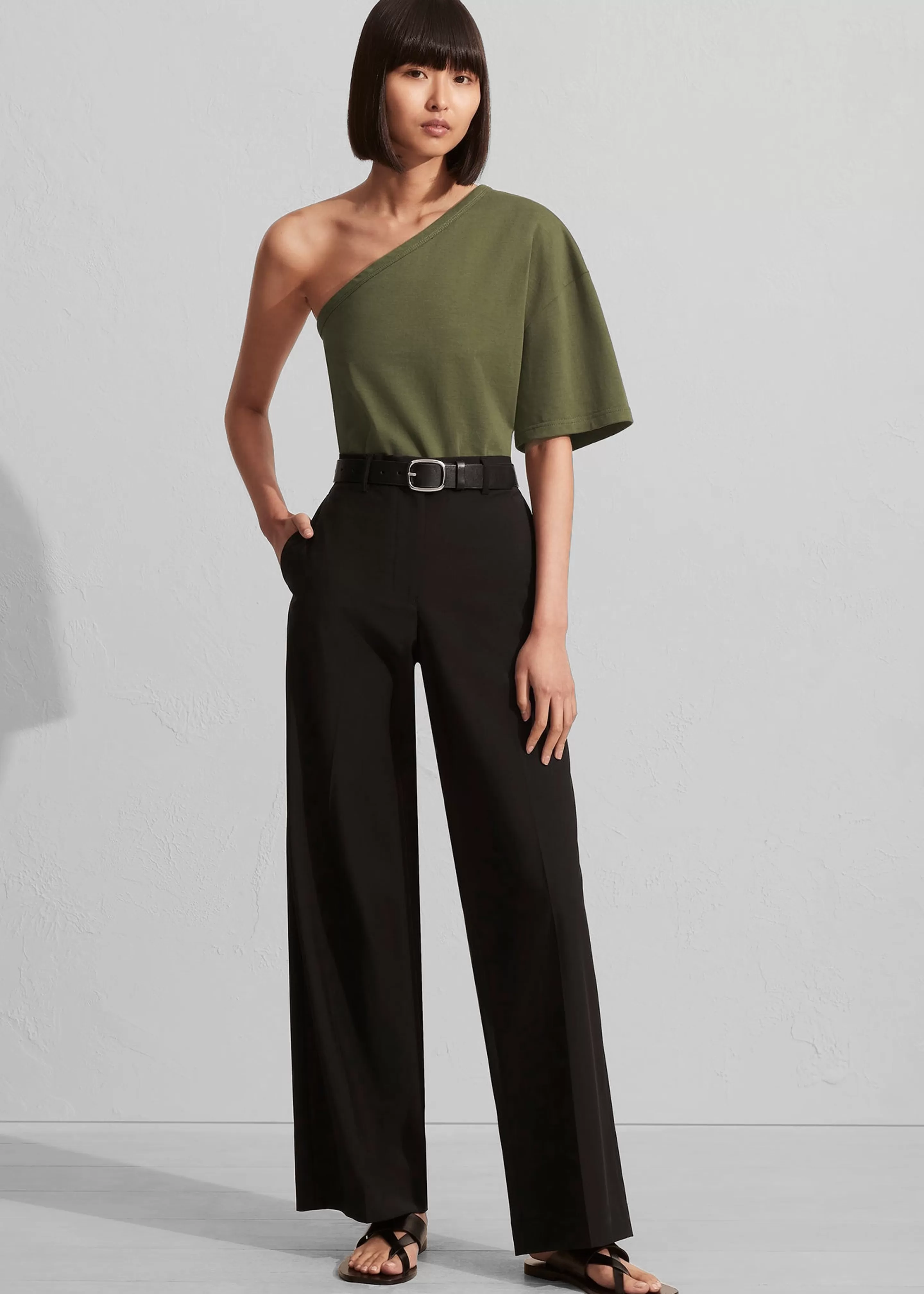 Tops | The Frankie Shop Matteau One Shoulder Tee Khaki