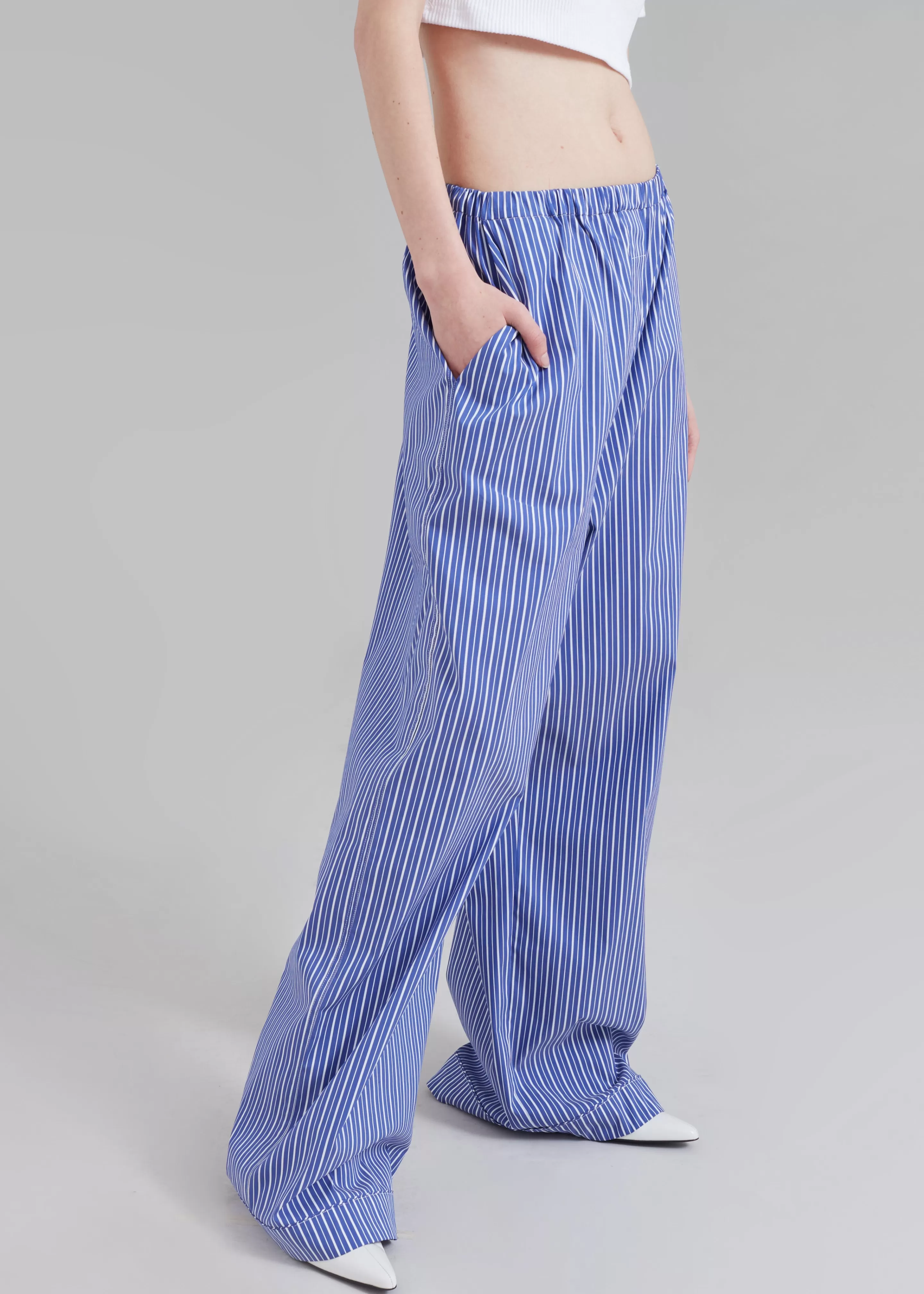 Bottoms | The Frankie Shop Mirca Elastic Pants Blue Multi Stripe