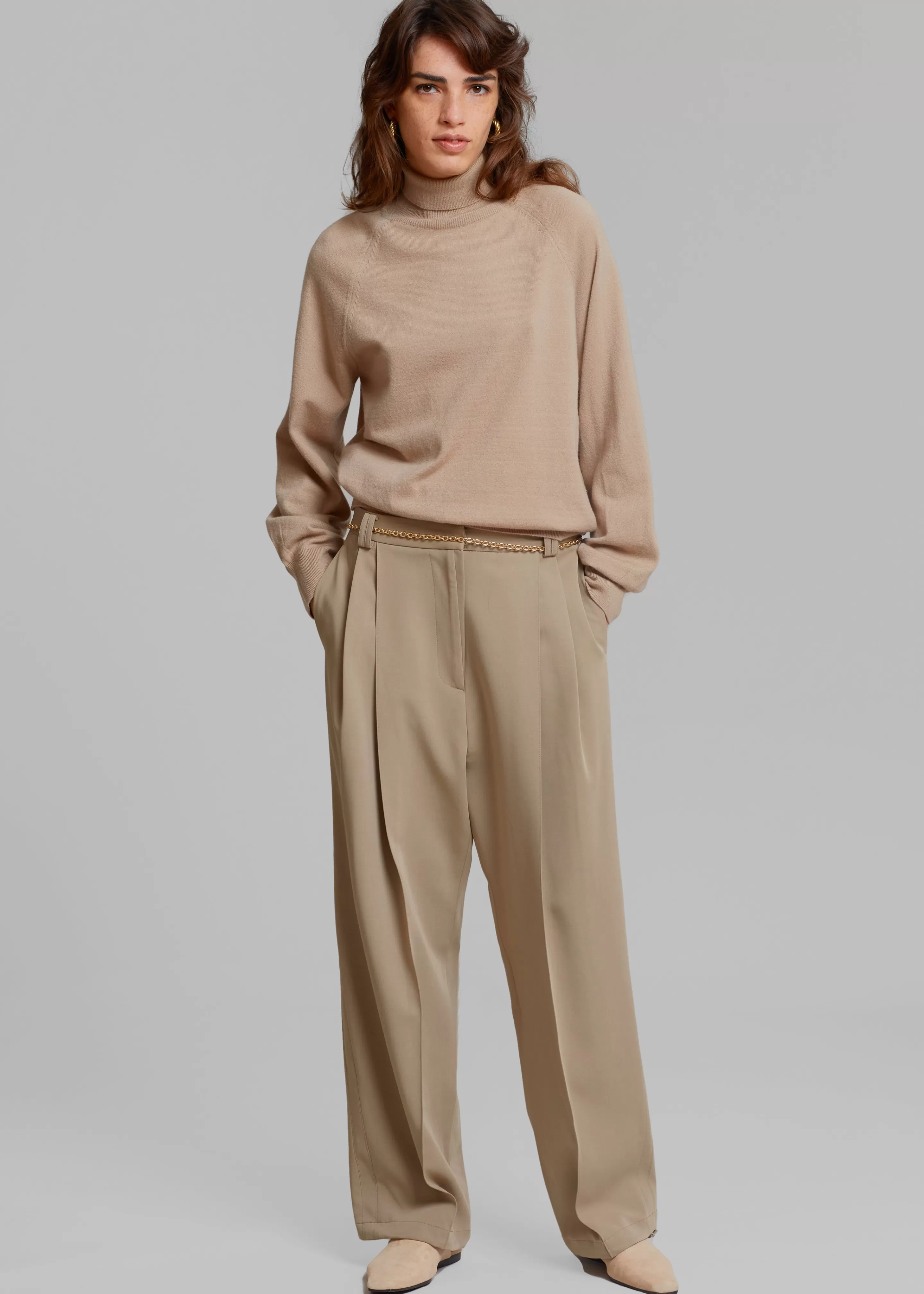 Bottoms | The Frankie Shop Naomie String Pants Latte