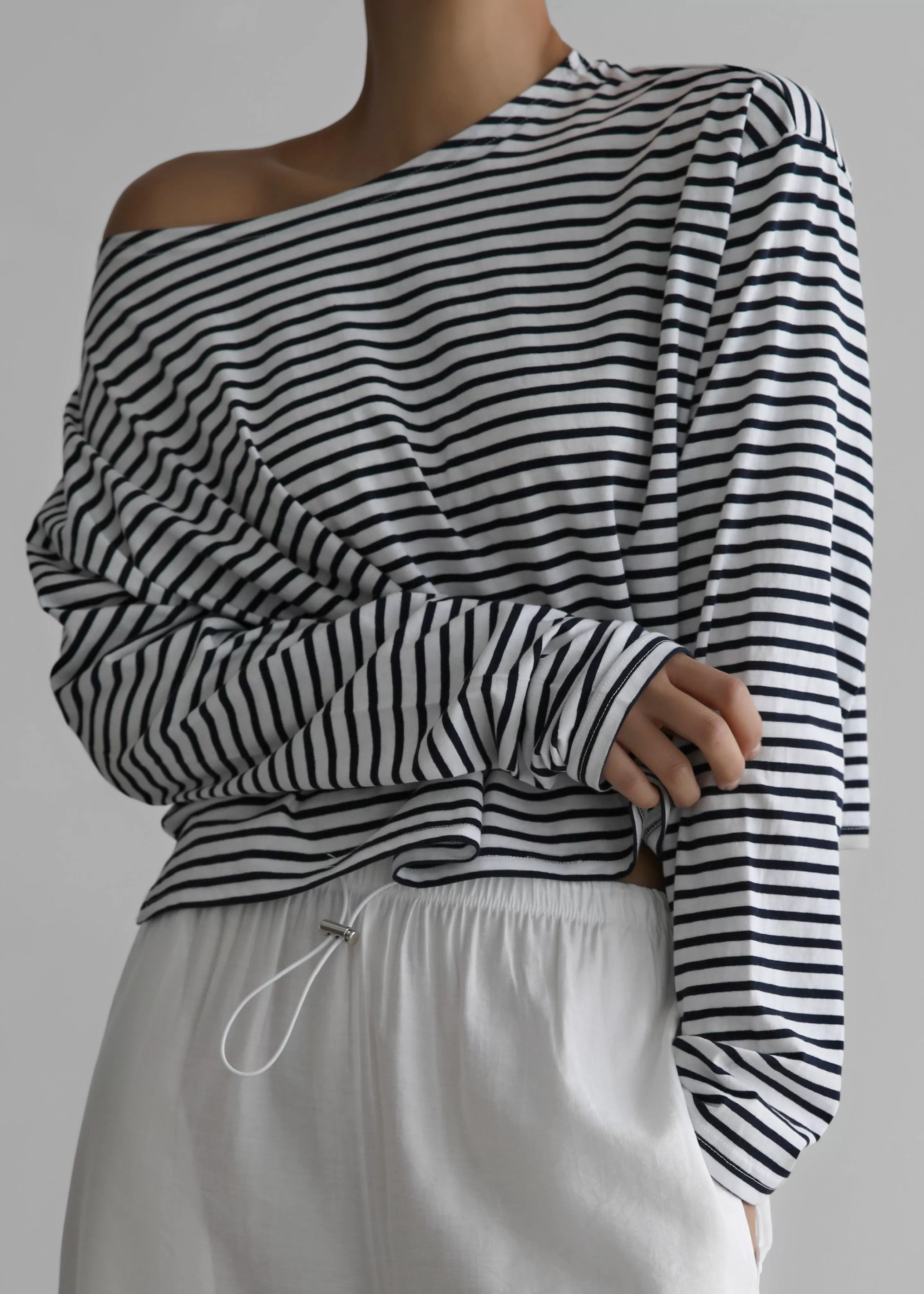 Tops | The Frankie Shop Neha Cropped Top Navy Stripe