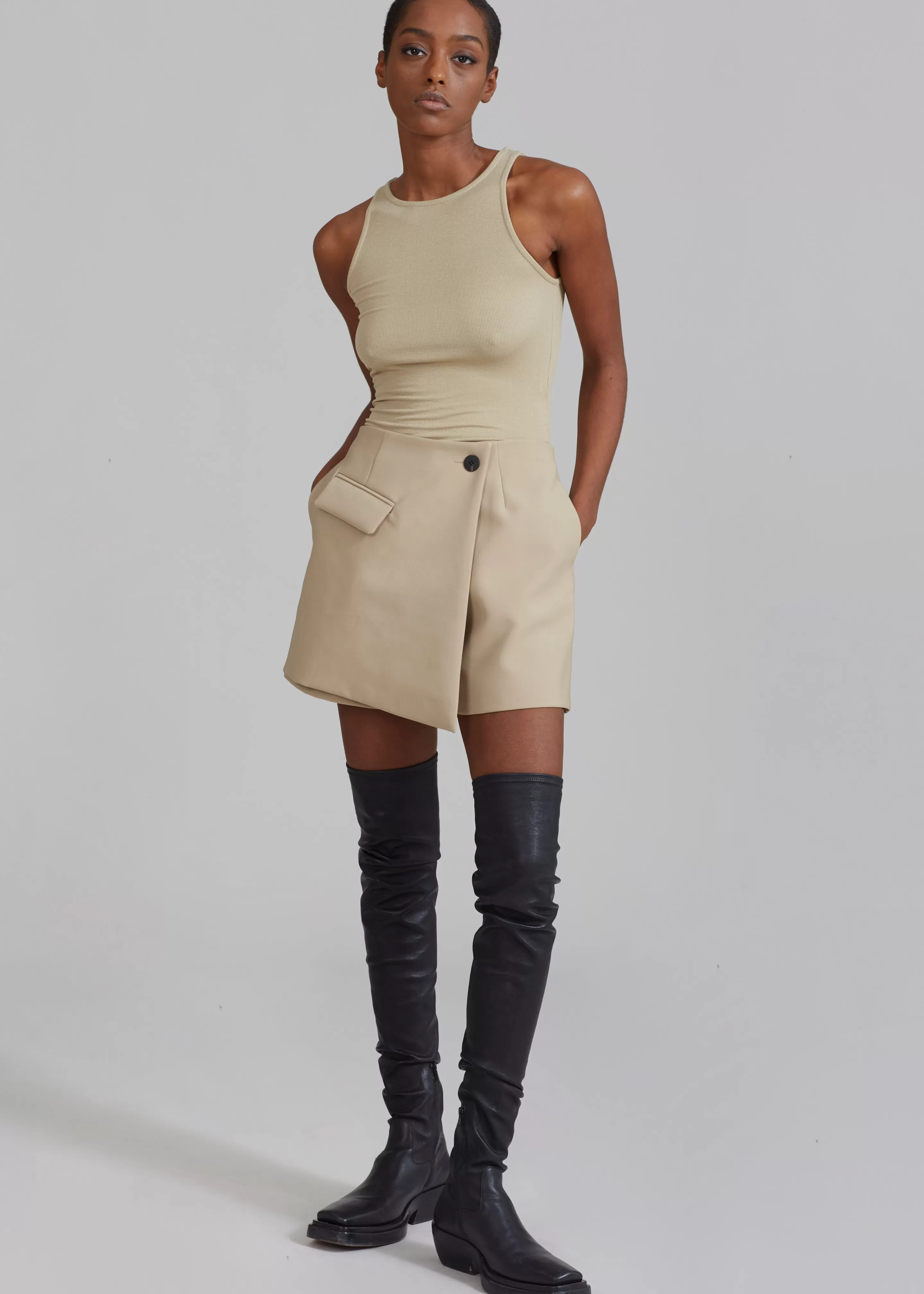 Bottoms | The Frankie Shop Paige Wrap Skort Beige