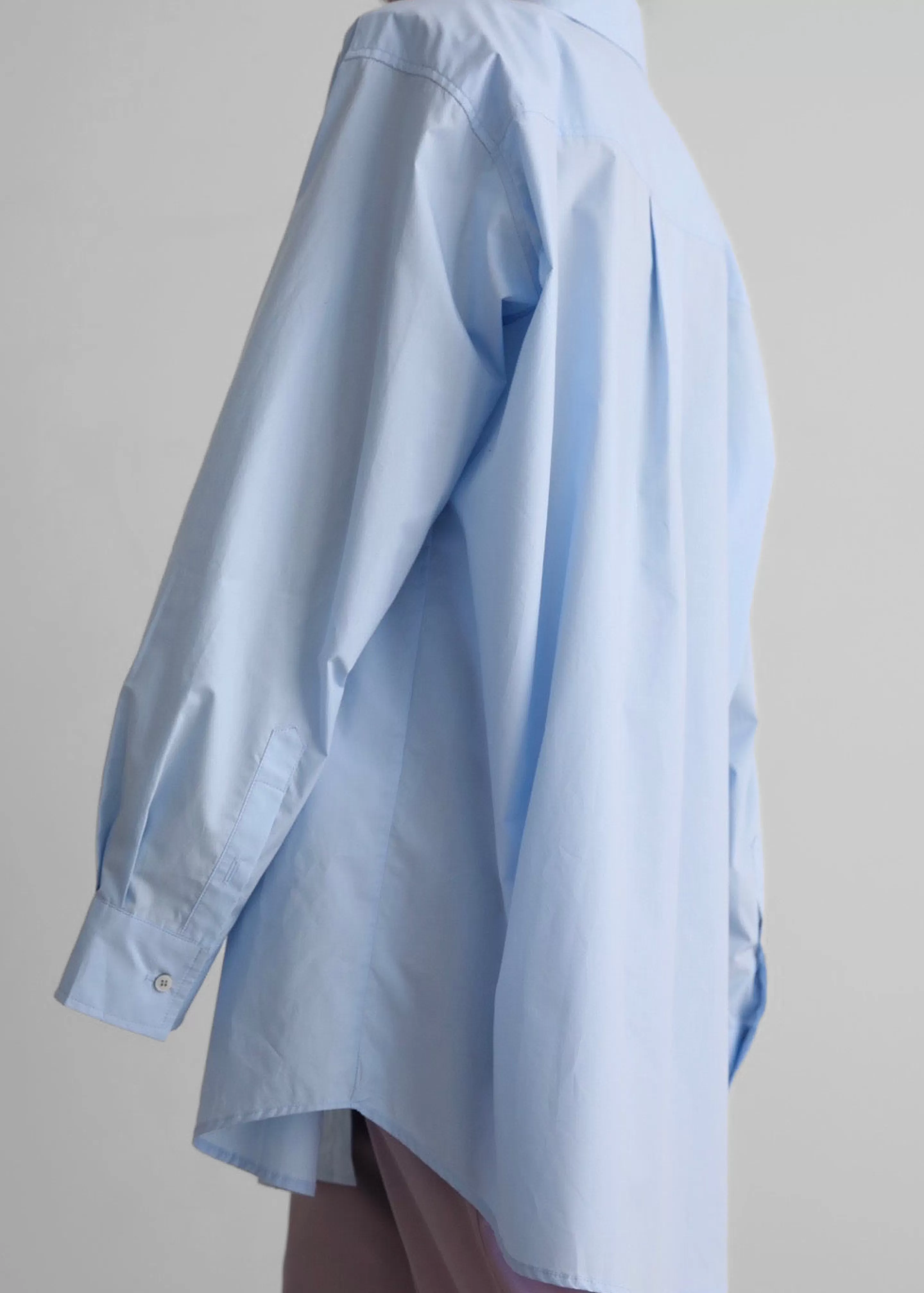 Tops | The Frankie Shop Panama Oversized Shirt Light Blue