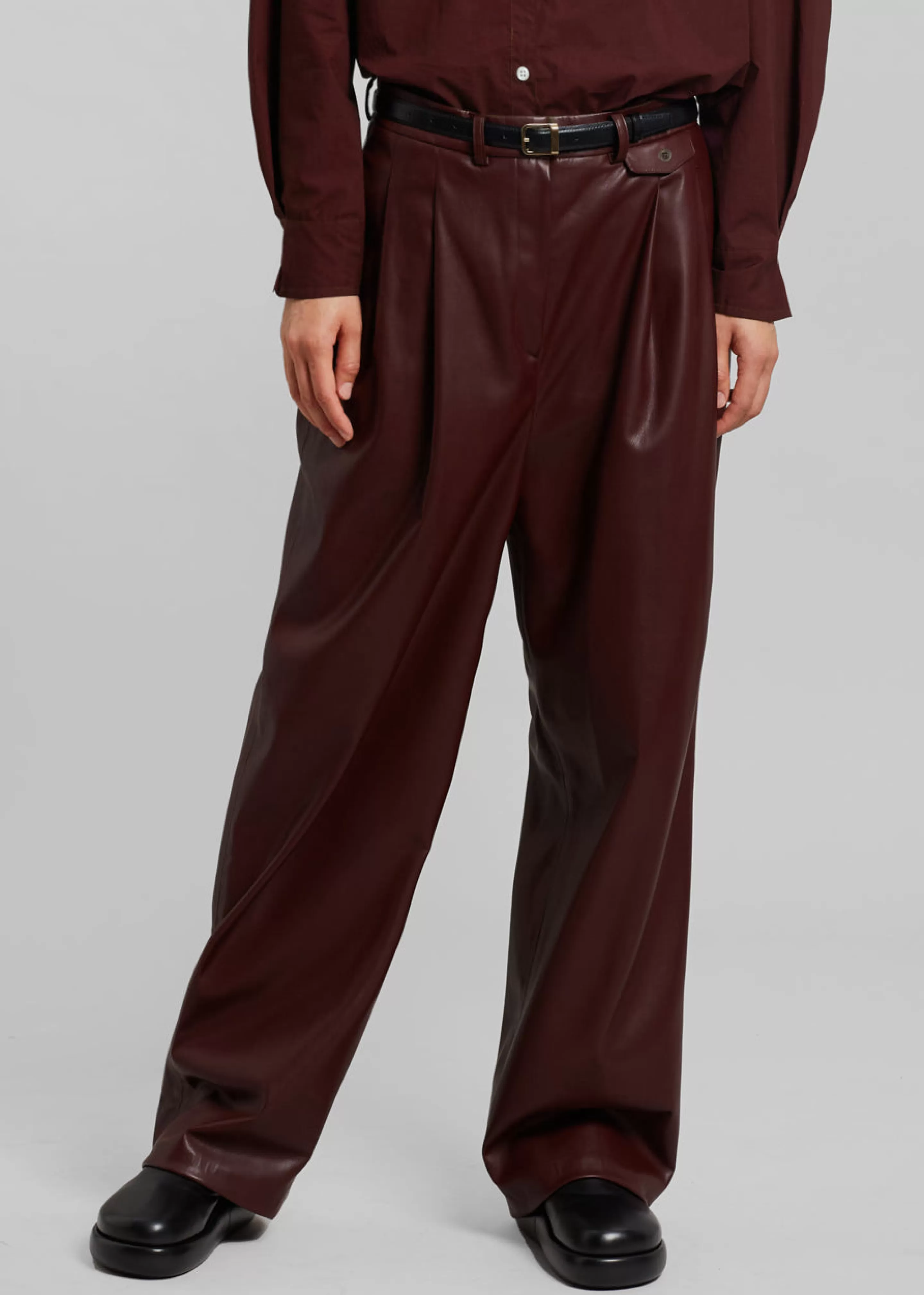 Bottoms | The Frankie Shop Pernille Faux Leather Pants Burgundy