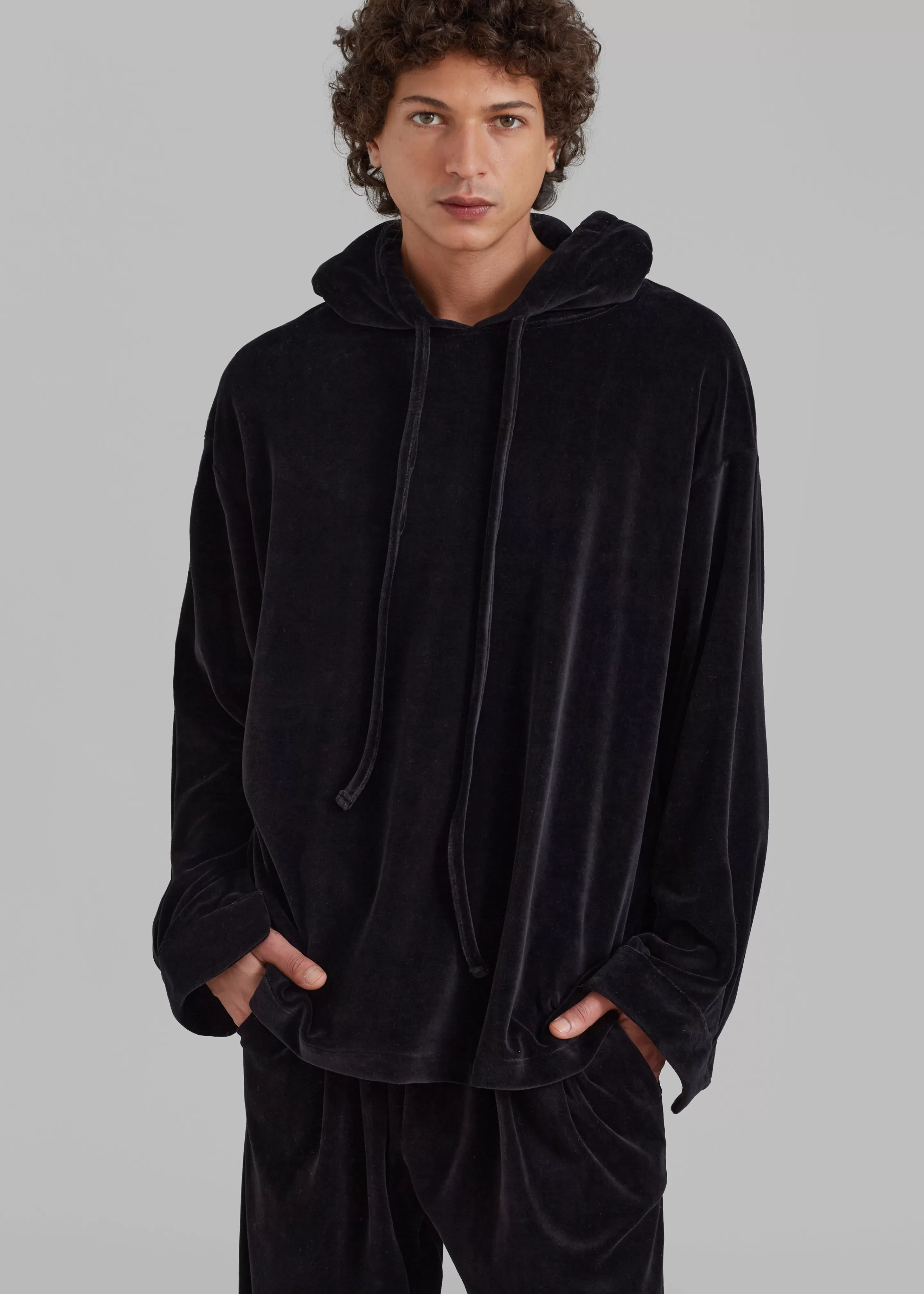 Loungewear | The Frankie Shop Pierre Velvet Hoodie Black