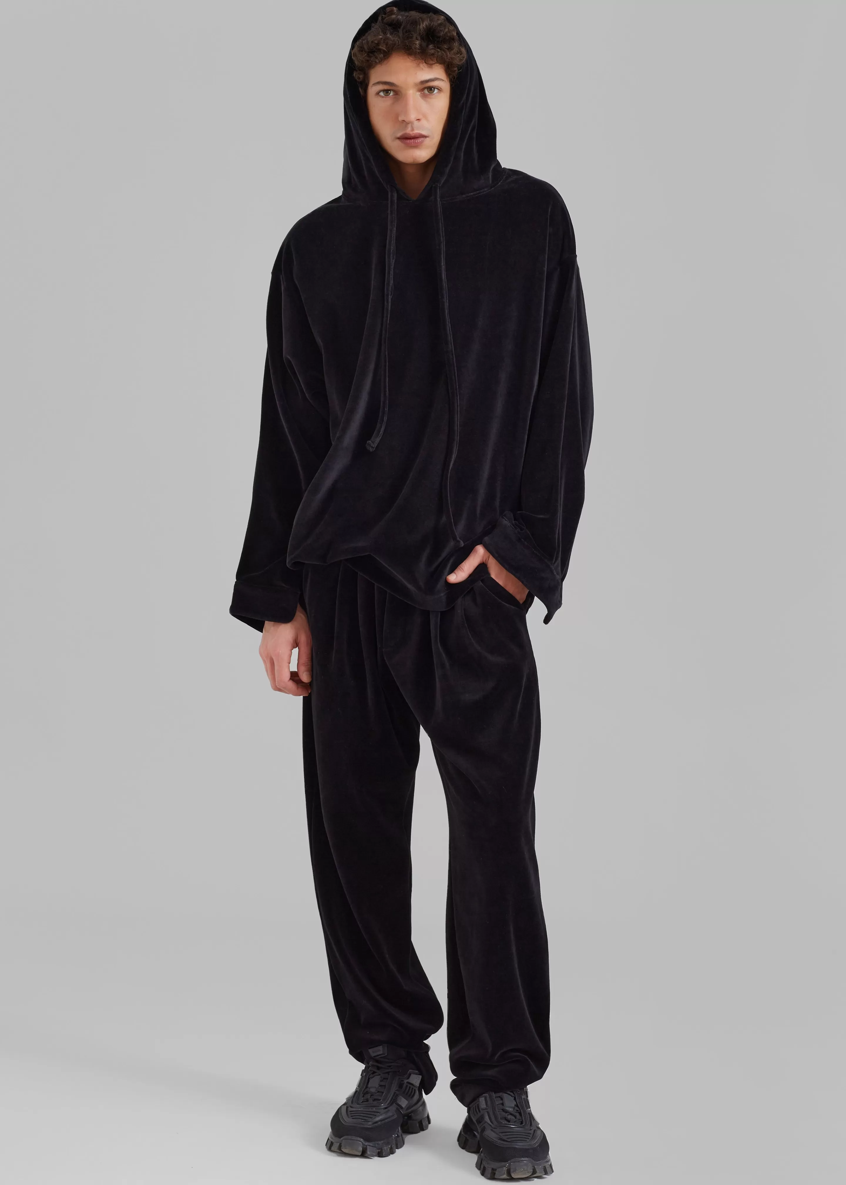 Loungewear | The Frankie Shop Pierre Velvet Hoodie Black