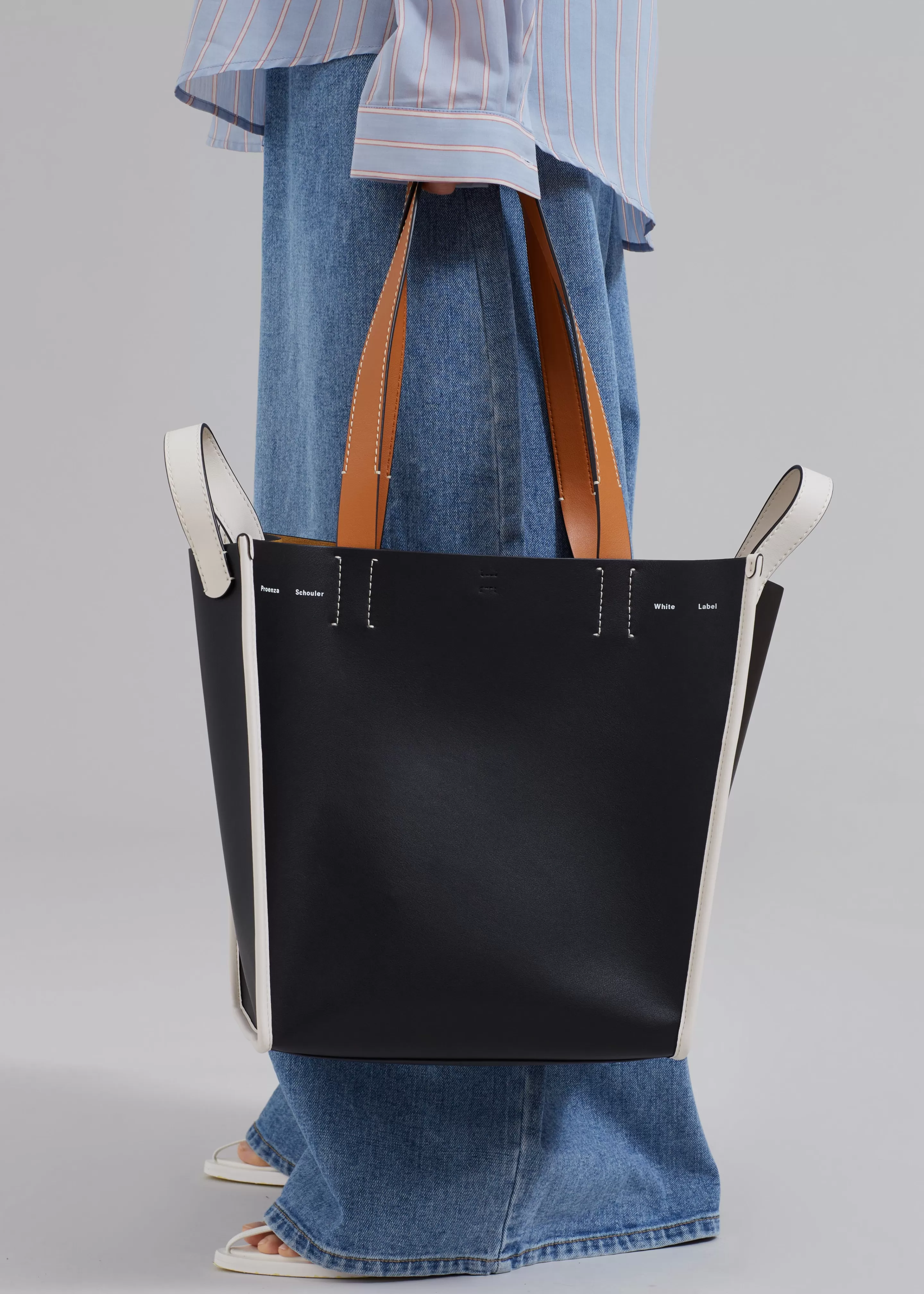 Accessories | The Frankie Shop Proenza Schouler White Label Xl Mercer Leather Tote Black