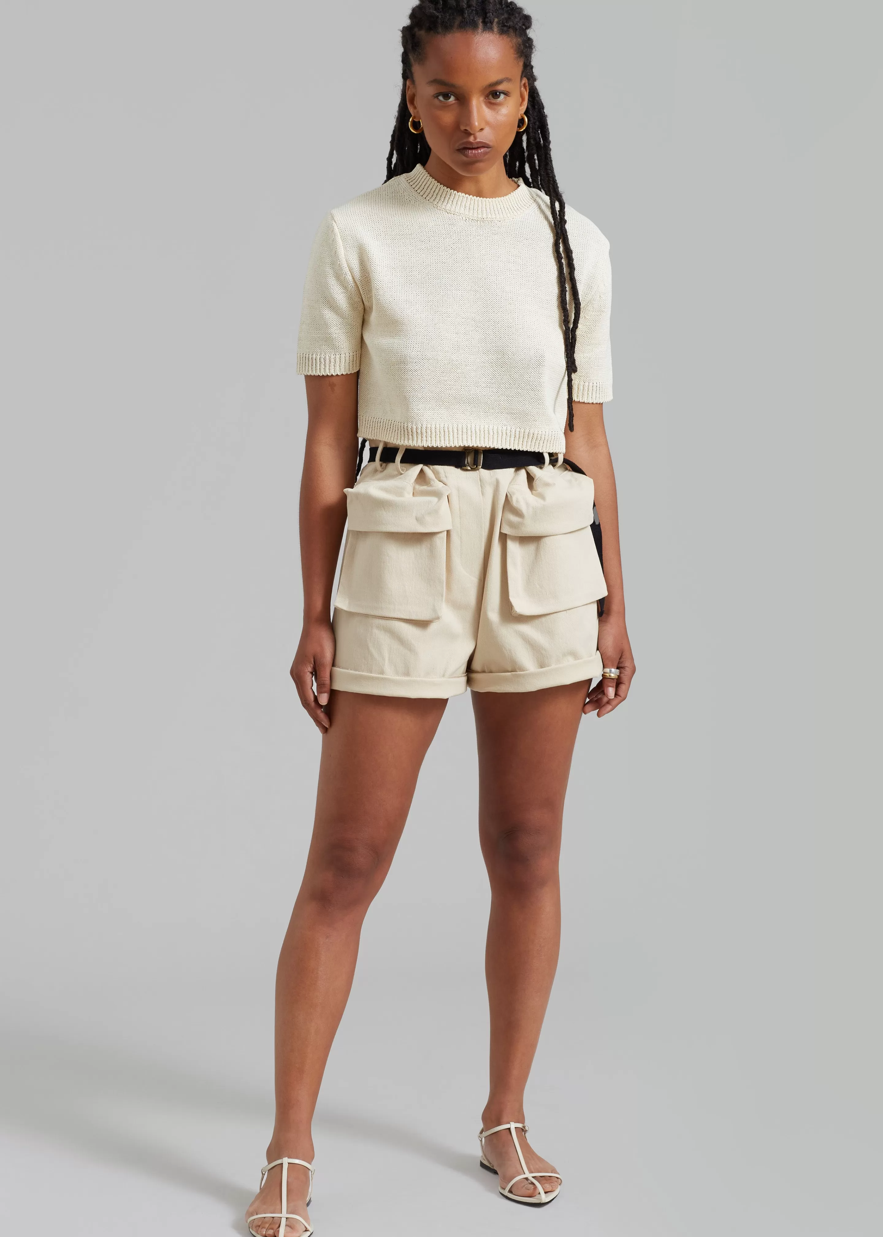 Bottoms | The Frankie Shop Raye Cargo Shorts Beige