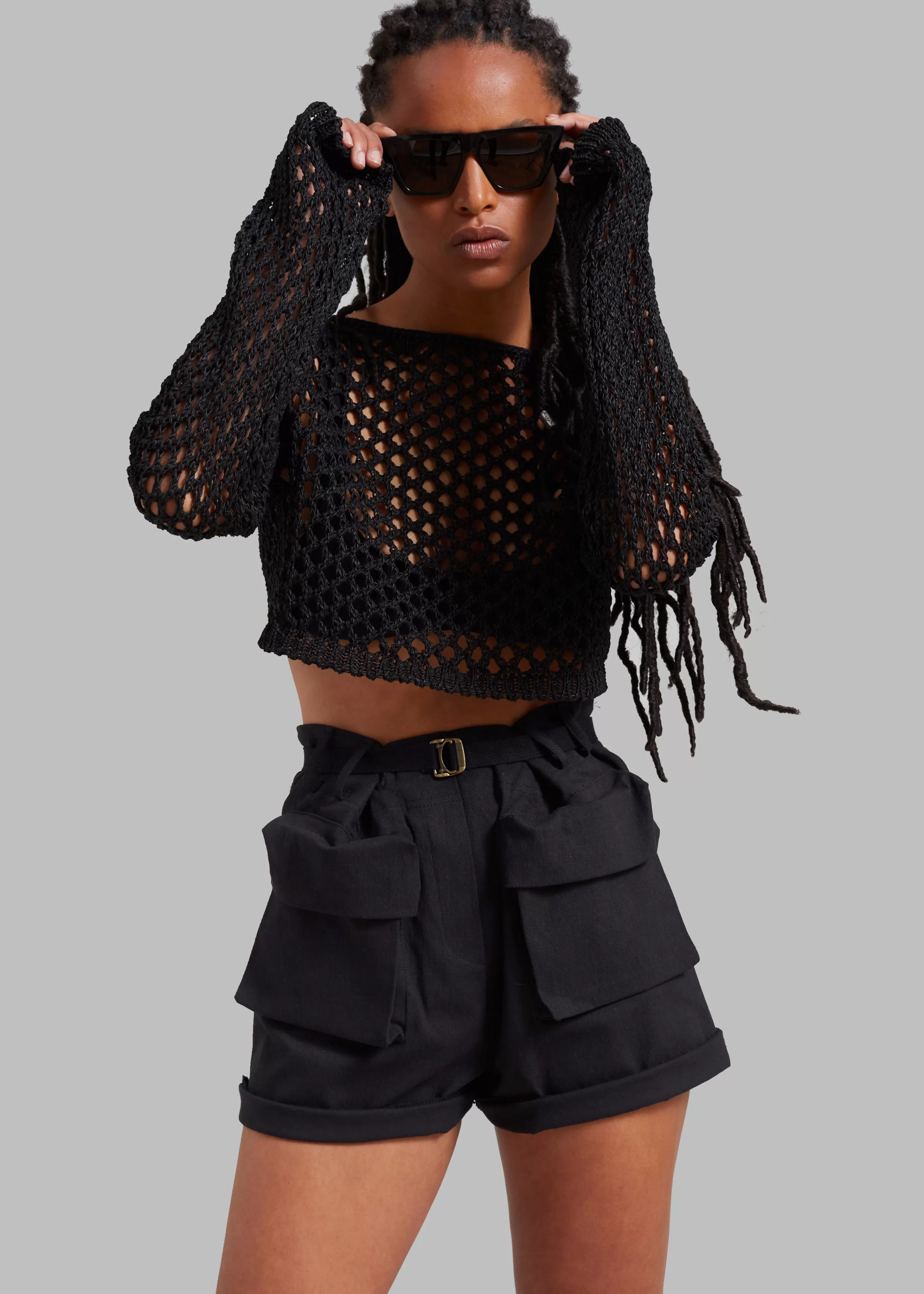 Bottoms | The Frankie Shop Raye Cargo Shorts Black