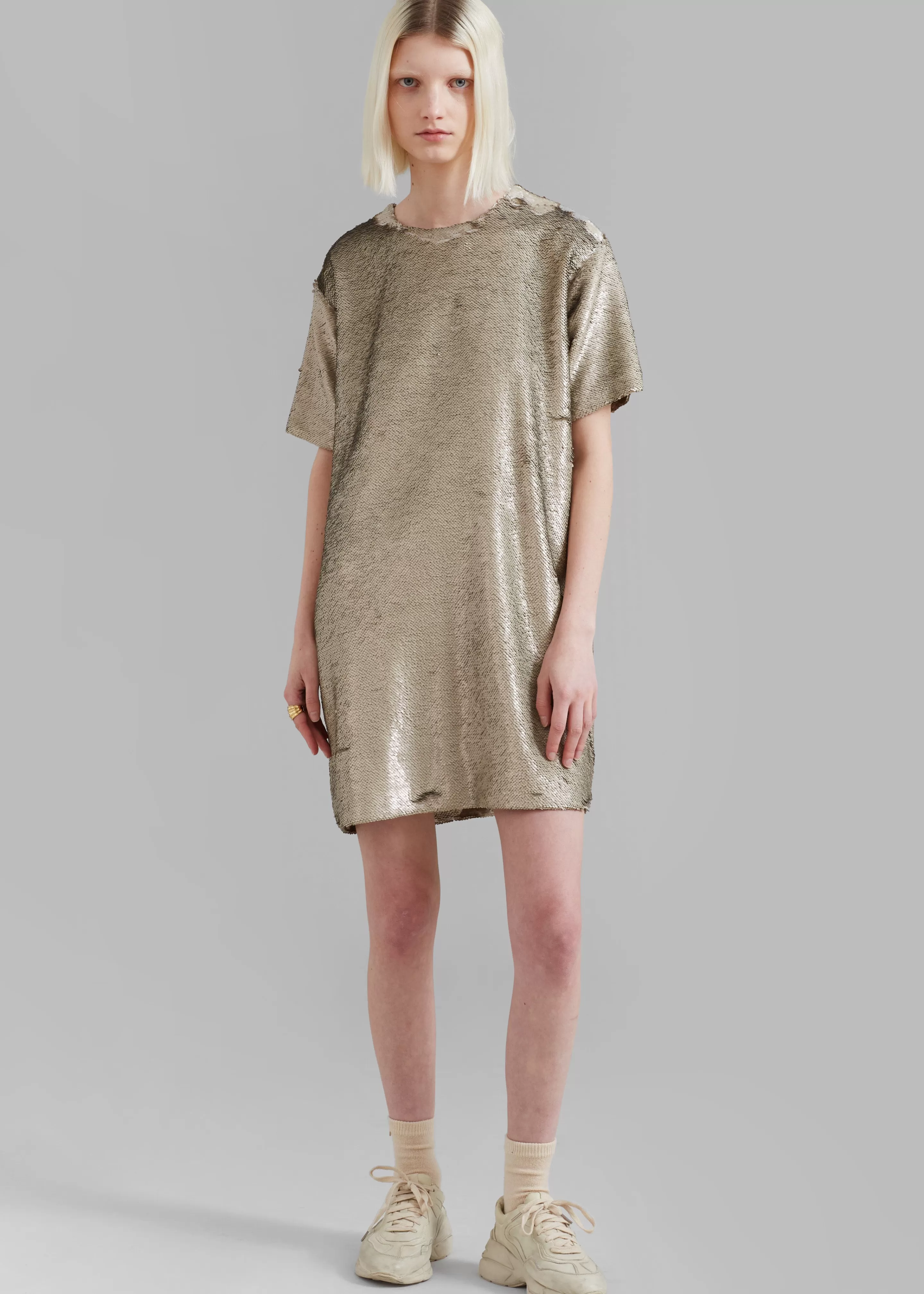 Dresses | The Frankie Shop Riley Sequins Tee Mini Dress Bronze