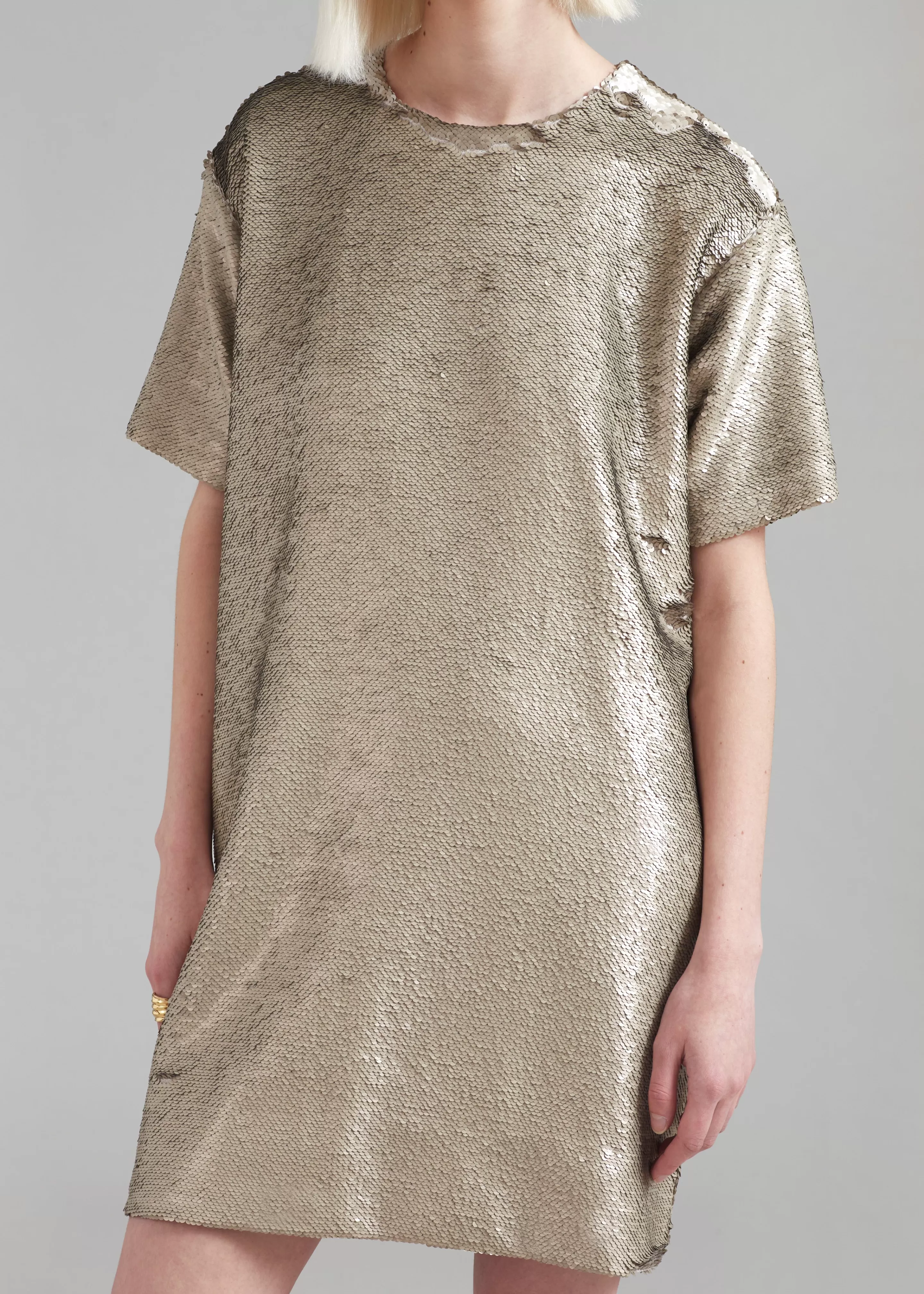 Dresses | The Frankie Shop Riley Sequins Tee Mini Dress Bronze