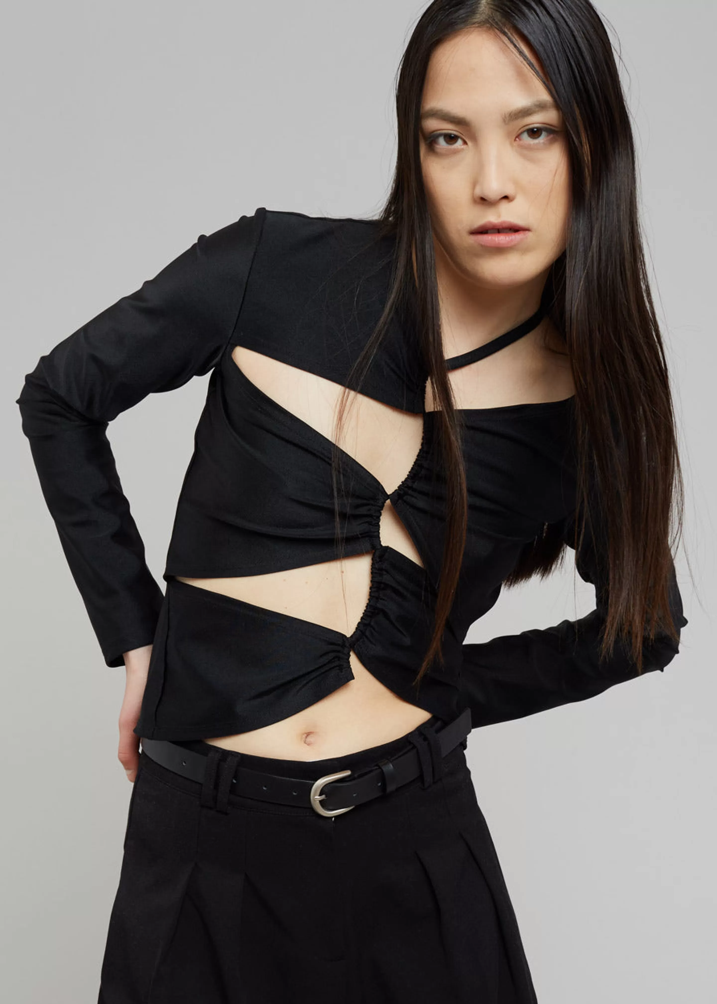 Tops | The Frankie Shop Sid Neigum Cutout Tension Blouse Black