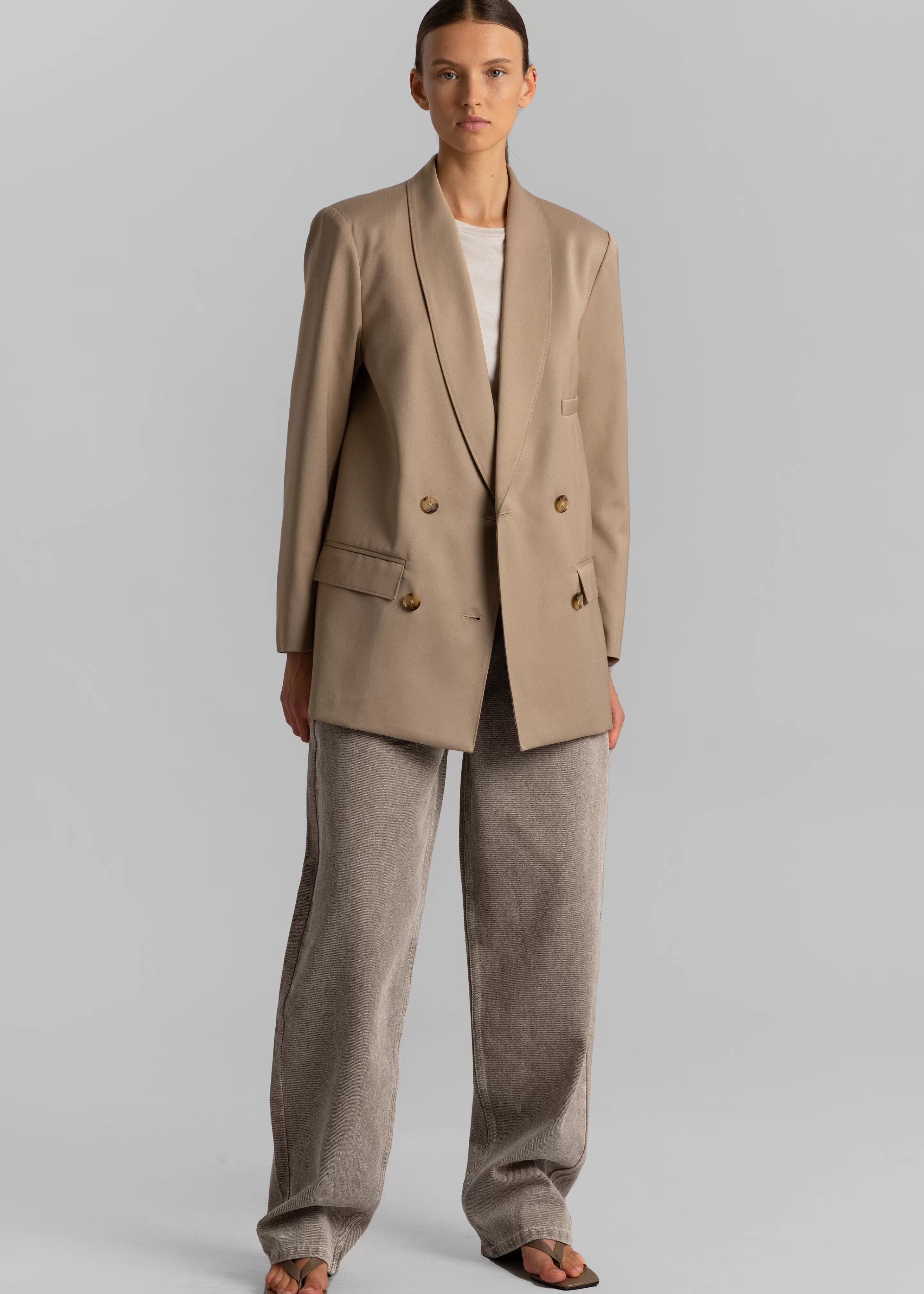 Outerwear | The Frankie Shop Sidonie Blazer Taupe