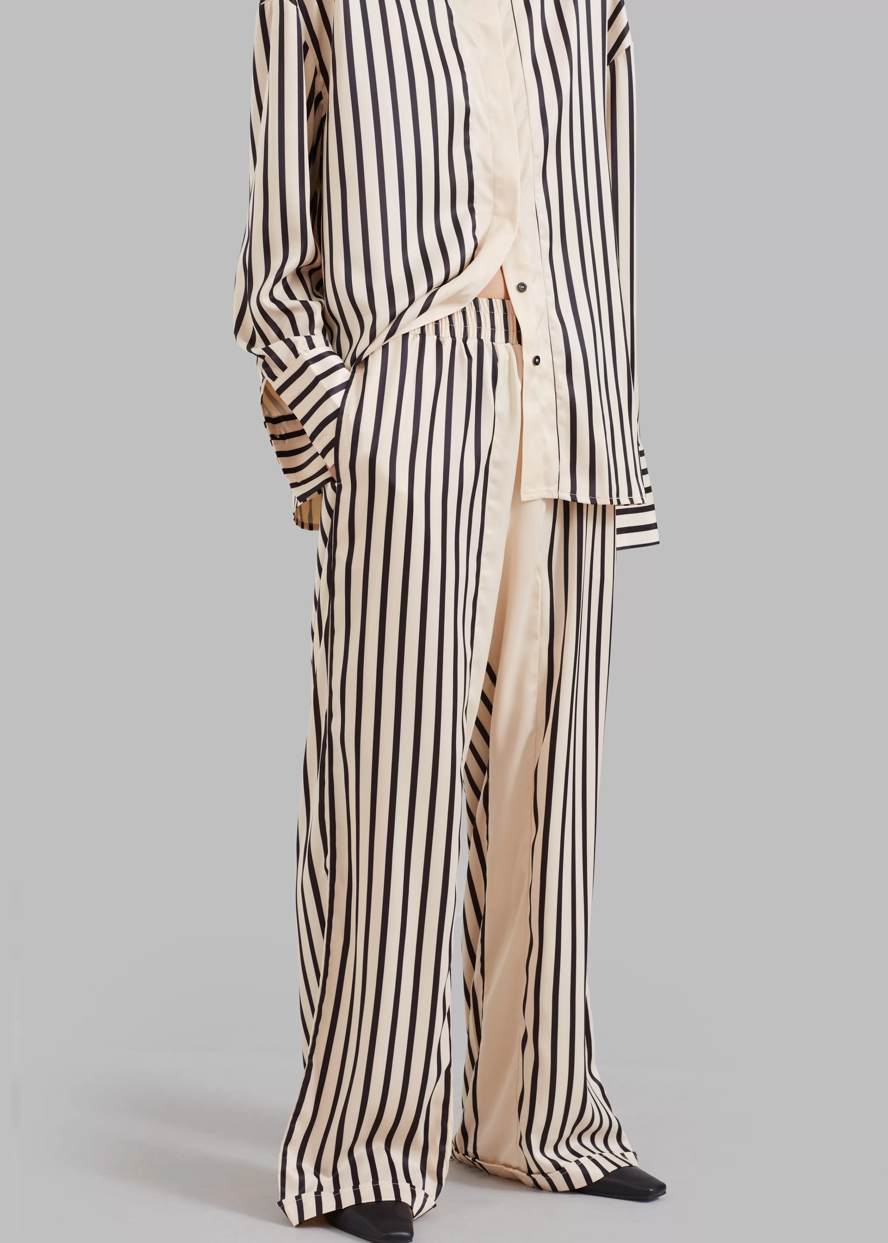 Bottoms | The Frankie Shop Solaqua The Resort Pant Ecru With Black Stripes