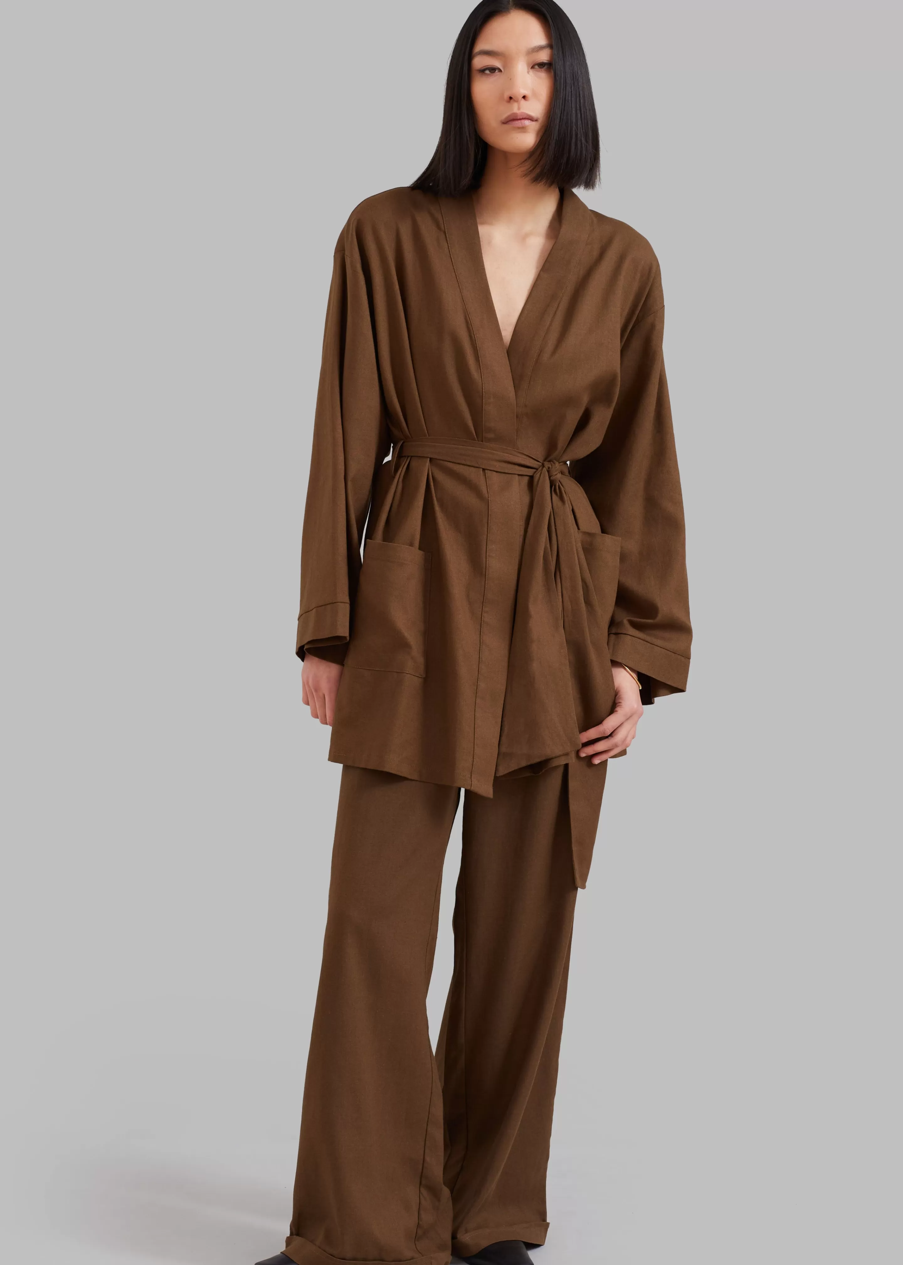 Swimwear | The Frankie Shop Solaqua The Short Robe Tobacco