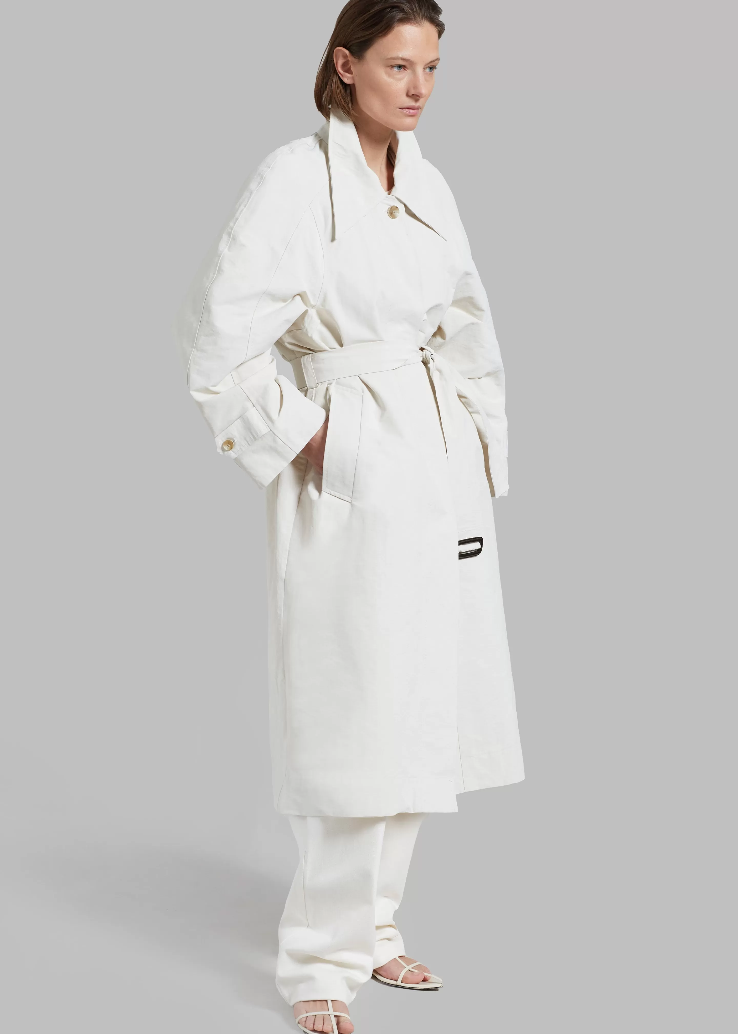 Outerwear | The Frankie Shop Tal Trench Coat Cream